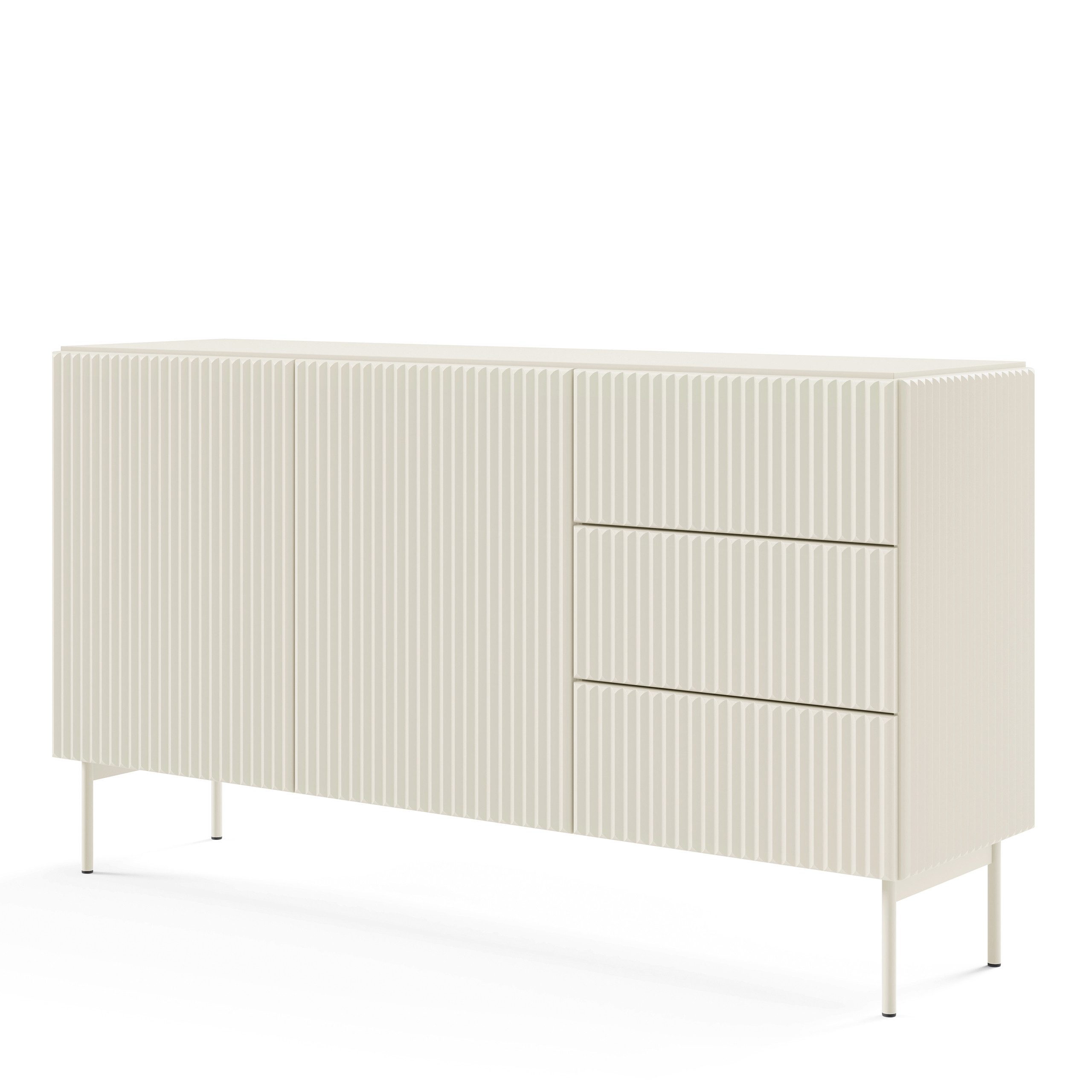 Masseno Kommode TRATTO 147 cm Sideboard mit 3 Schubladen und 2 Türen Kaschmir