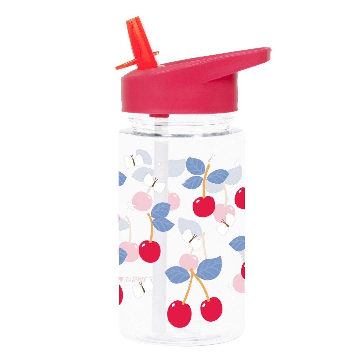 A Little Lovely Company Trinkflasche Trinkflasche 450ml mit Trinkhalm Wasserflasche Kinderflasche