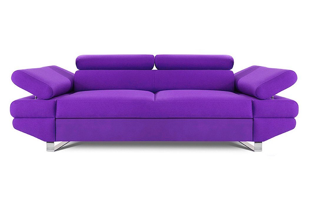 JVmoebel Sofa Designer Sofa 2 Sitzer Polster Modern Textil Stoff Zweisitzer Couch, Made in Europe Lila | Lila | Lila