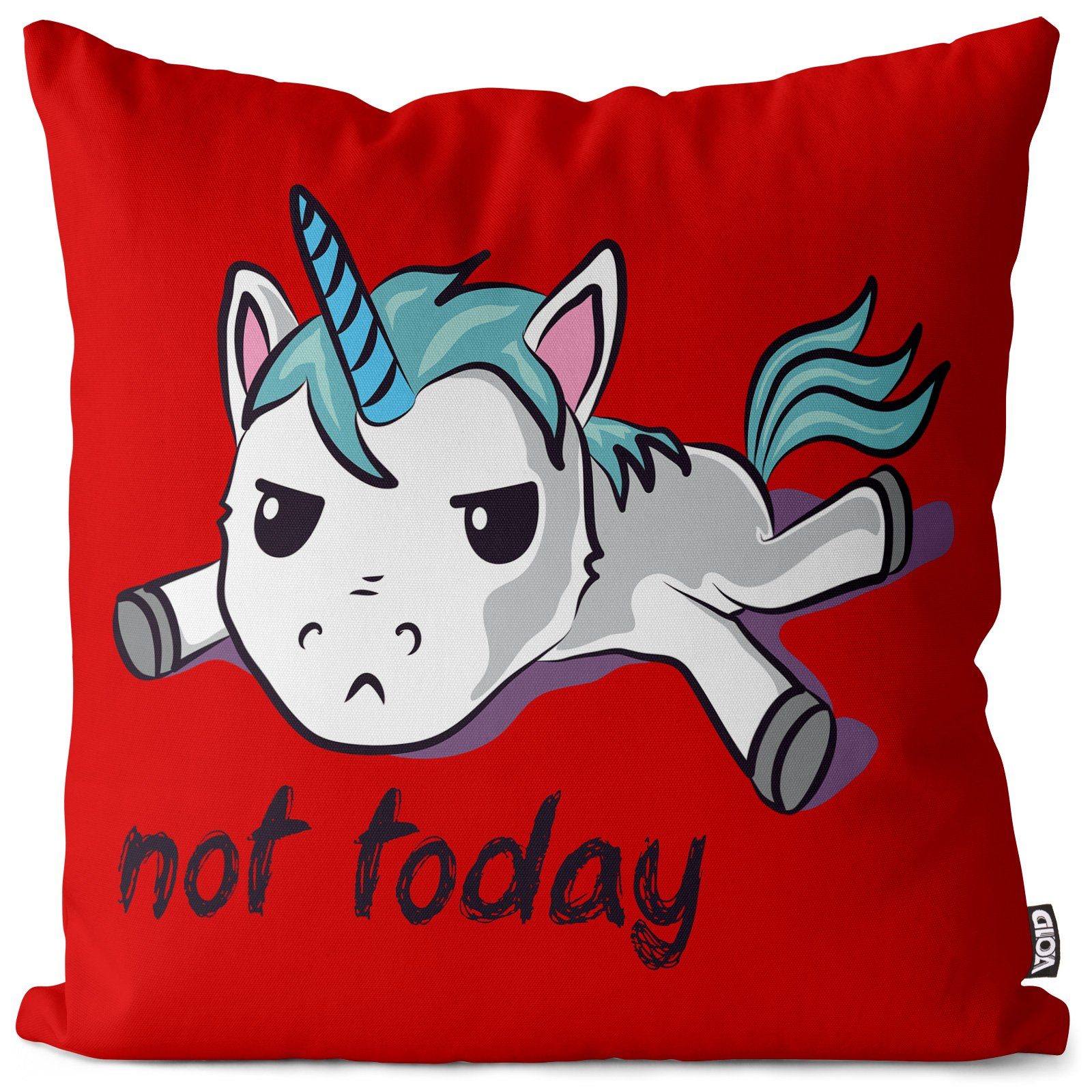 VOID Kissenbezug, Not today Unicorn Outdoor Indoor Einhorn Pferd Kissen