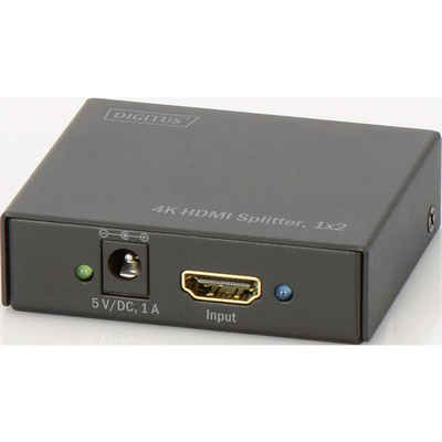 Digitus 2 Port 4K HDMI Splitter HDMI-Adapter, 3D-Wiedergabe möglich, Metallgehäuse