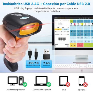 Jioson Wireless Barcode Scanner, Kabellos, Bluetooth 5.0 Handscanner Handscanner