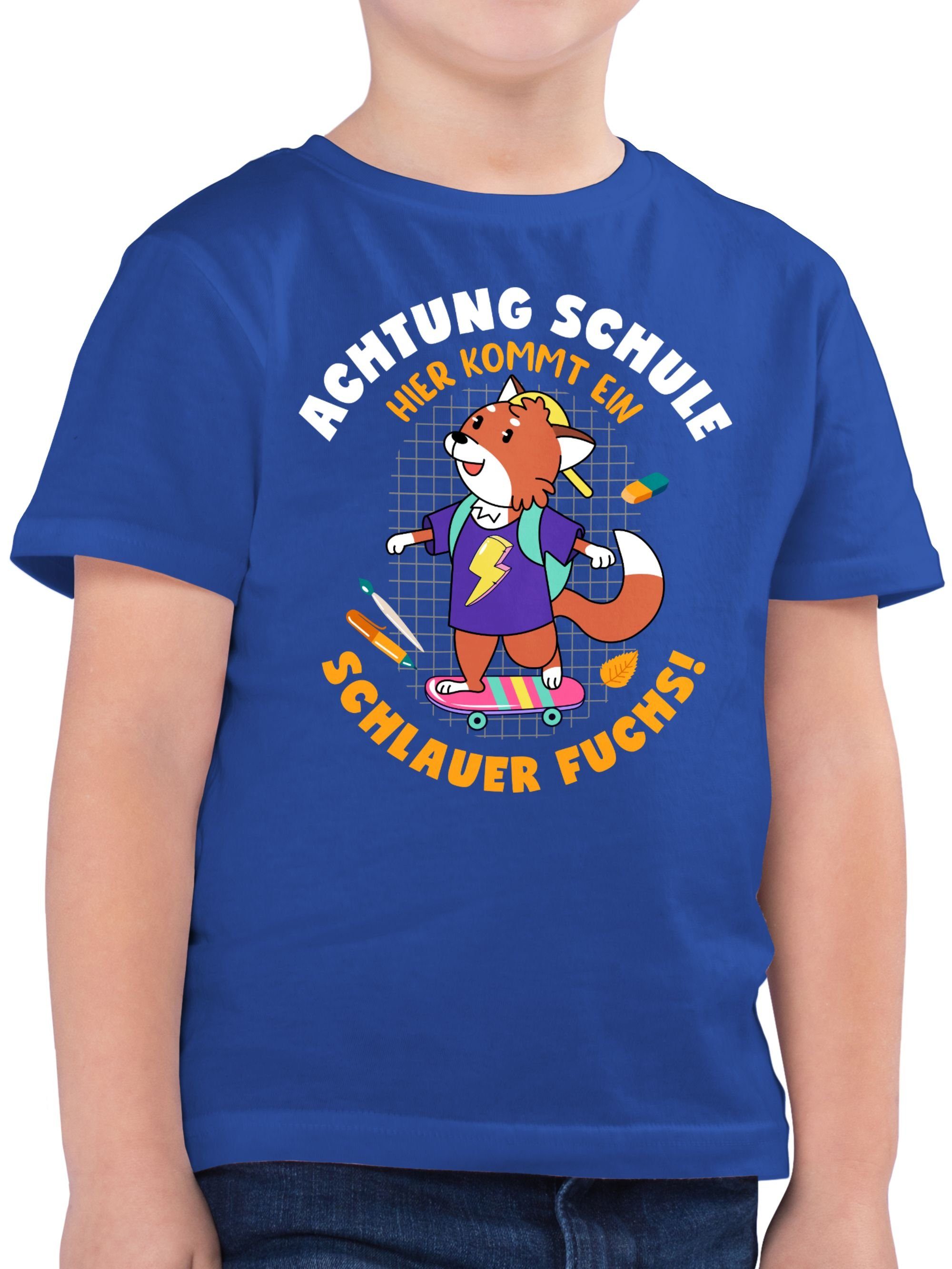 Shirtracer T-Shirt Schlauer Fuchs (1-tlg) Einschulung Junge Schulanfang Geschenke