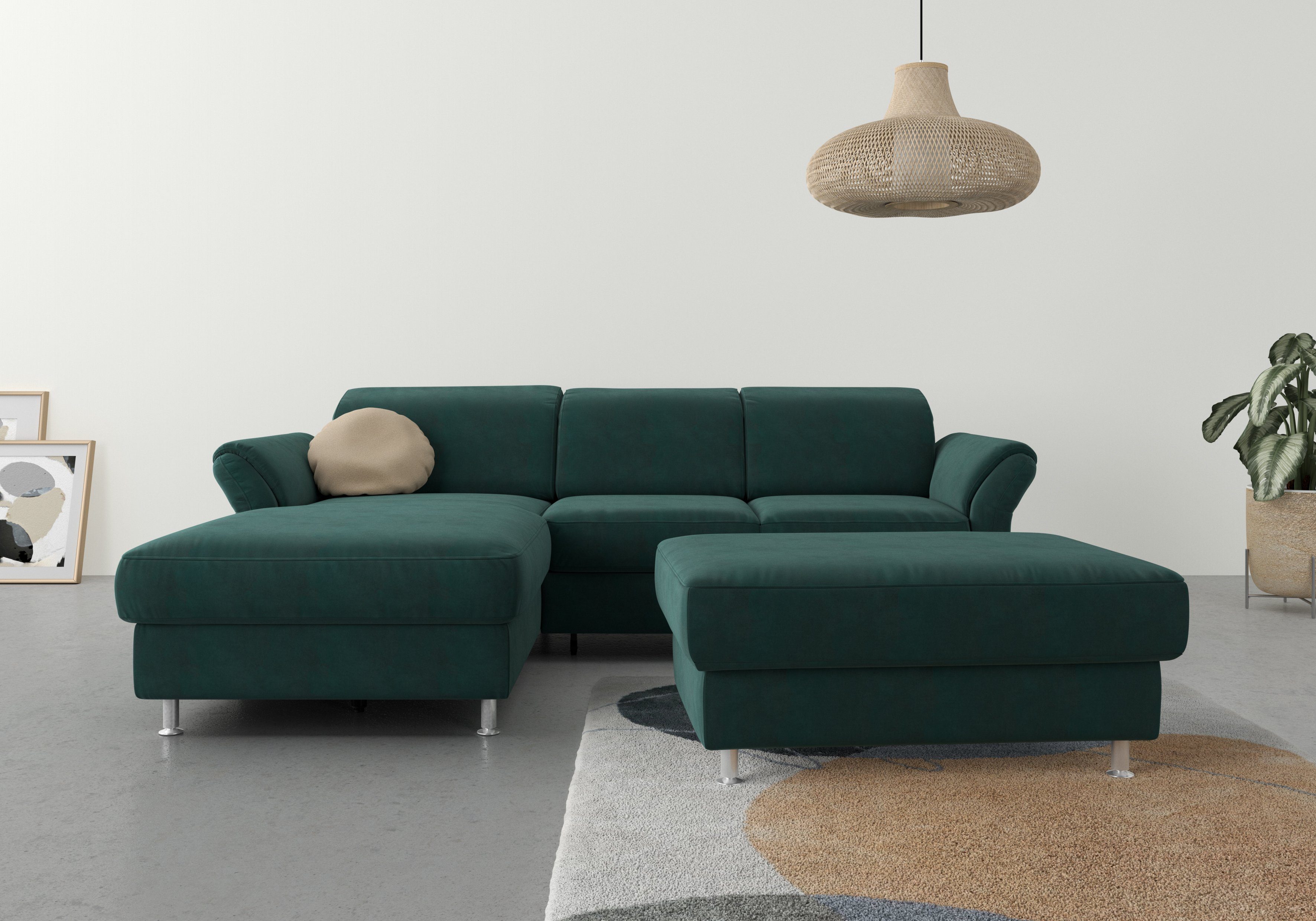 sit&more Ecksofa Apulia L-Form, wahlweise Bettfunktion, Bettkasten und Kopf- und Armteilverstellung