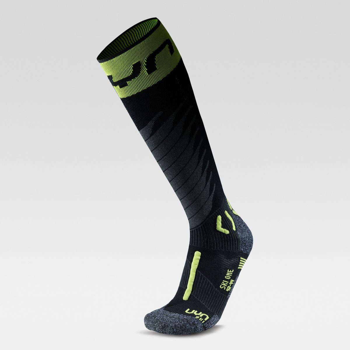 UYN Skisocken UYN MAN SKI ONE MERINO SOCKS BLACK/LIME