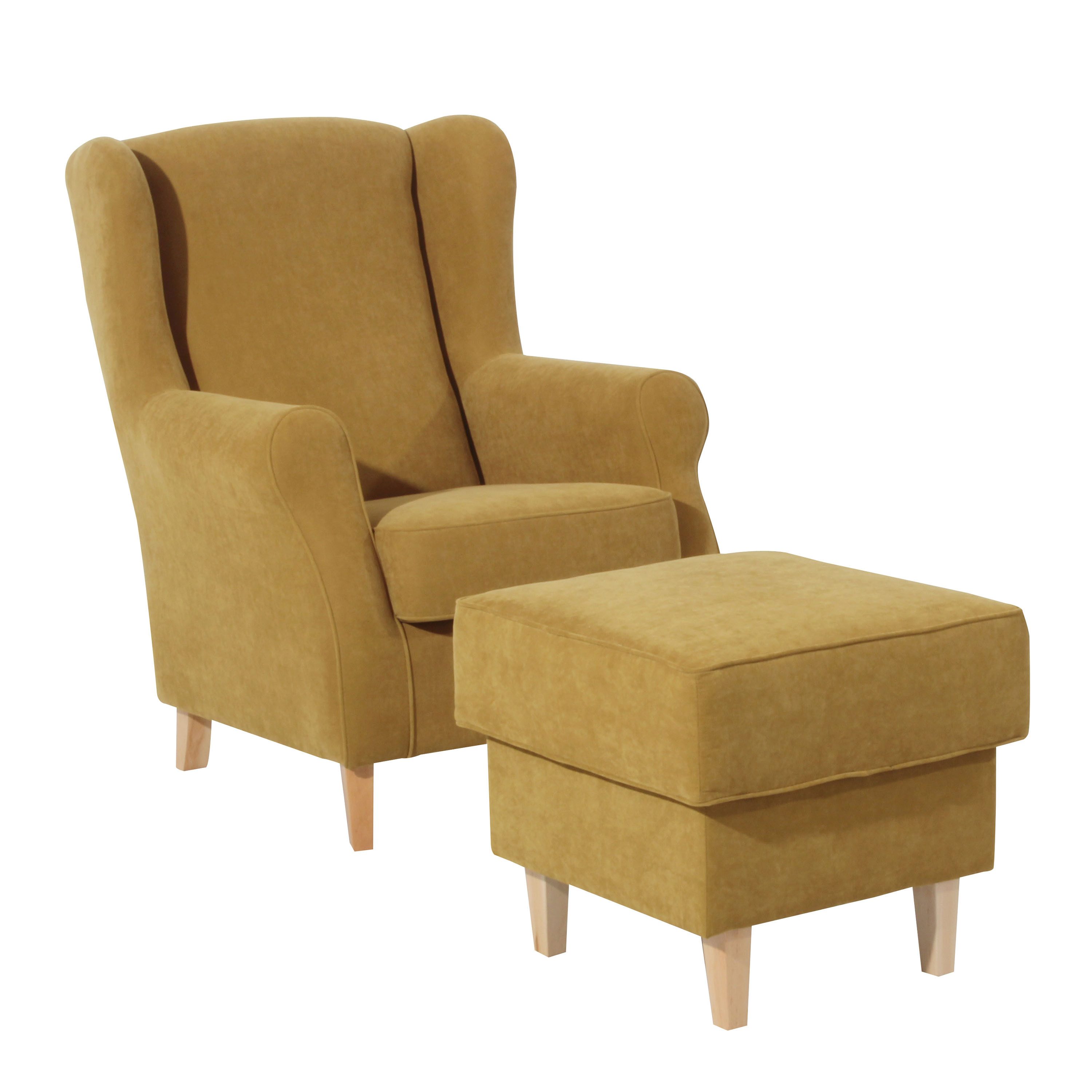 Max Winzer® Sessel Lorris, Hocker Velours