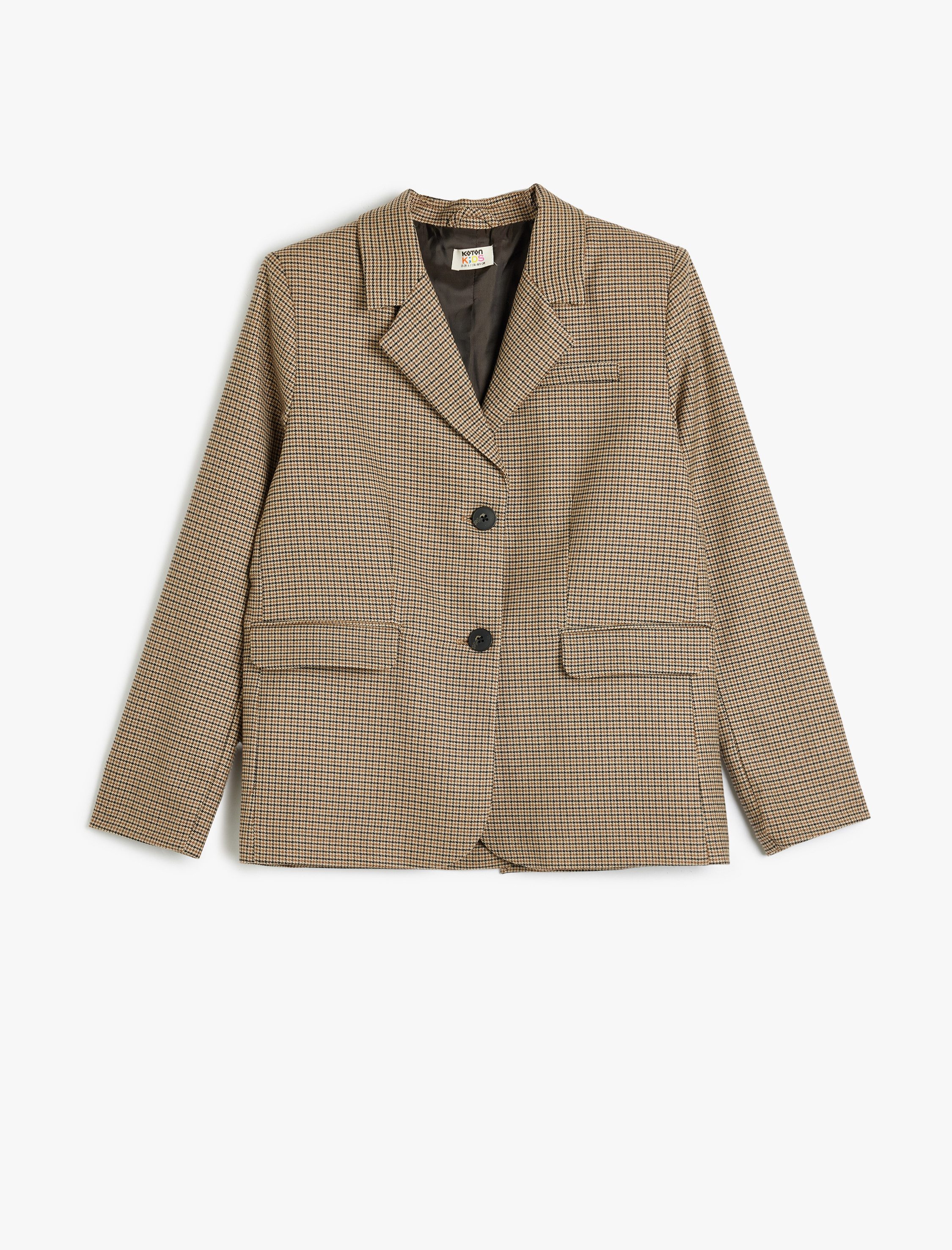 Koton Jackenblazer Koton Karierte Viskose-Blazerjacke