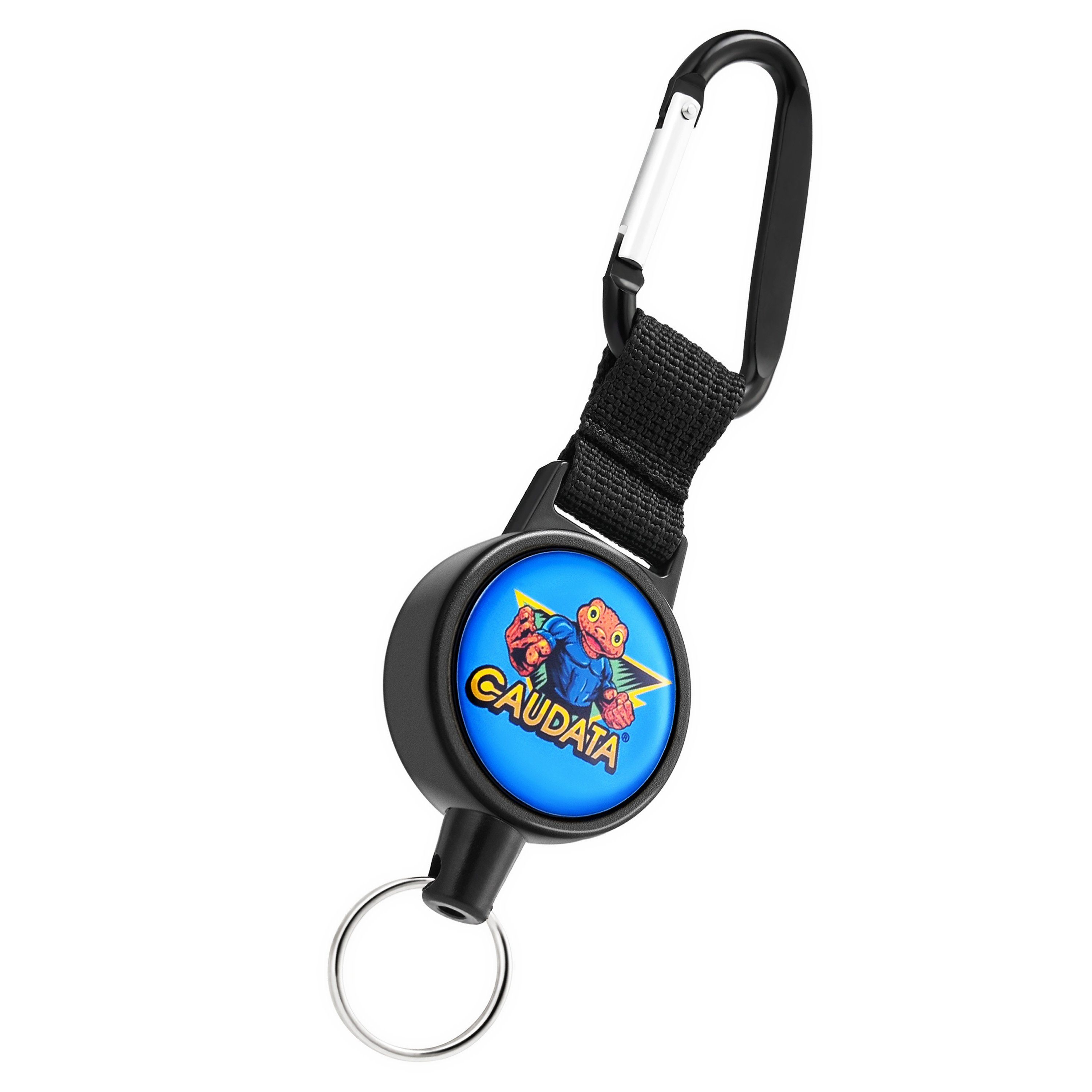 WEBBOMB Schlüsselanhänger mit Caudata Kartenhalter Schlüsselrolle 3 Ausweishalter Edition Stahlseil Jojo ausziehba blau