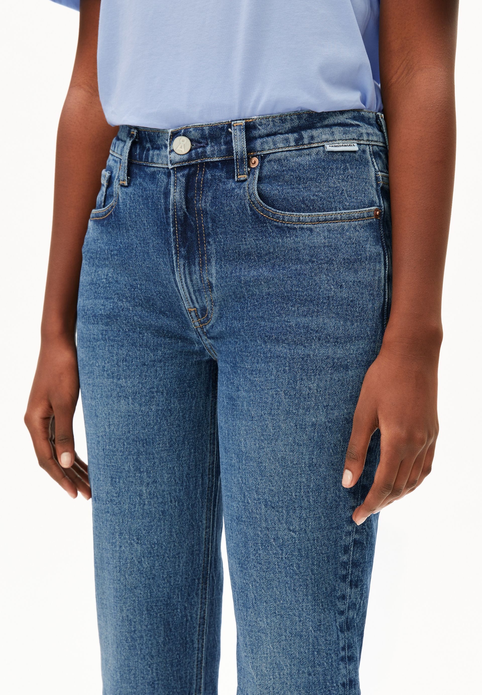 Armedangels Straight-Jeans CARENAA (Comfort-Stretch, Slim Fit) Mid waist
