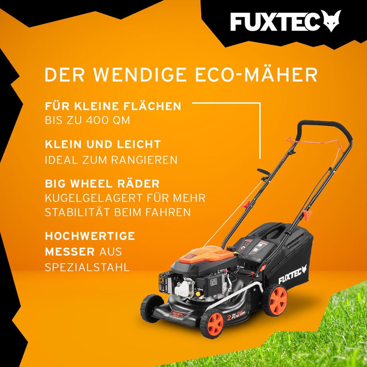 FUXTEC Benzinrasenmäher FX-RM4346ECO, 42 cm Schnittbreite, 42 cm Schnittbreite, 40 L Fangkorb, 3 PS, 146 ccm – Bild 4 von 5