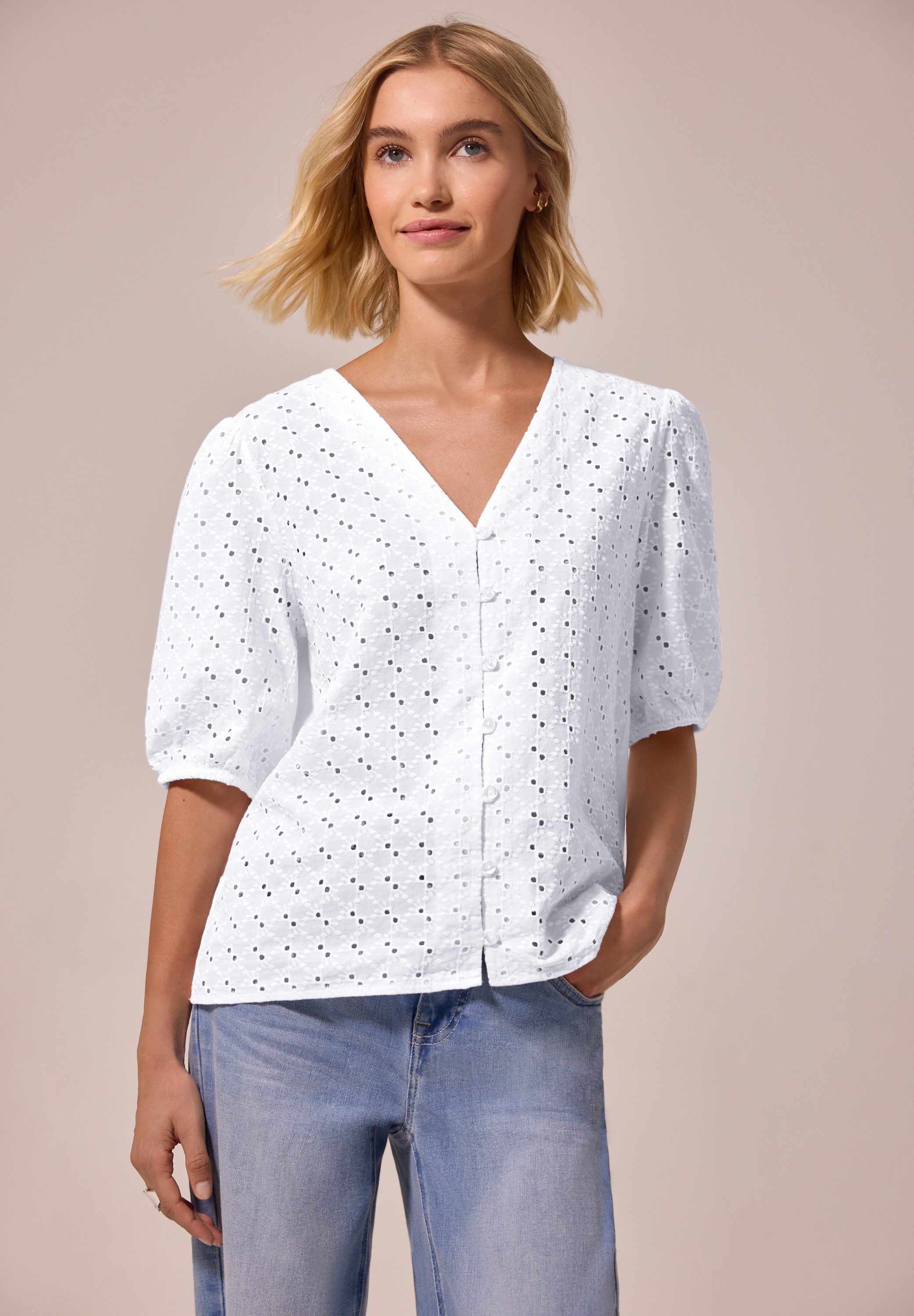 STREET ONE STUDIO Blusenshirt mit V-Ausschnitt