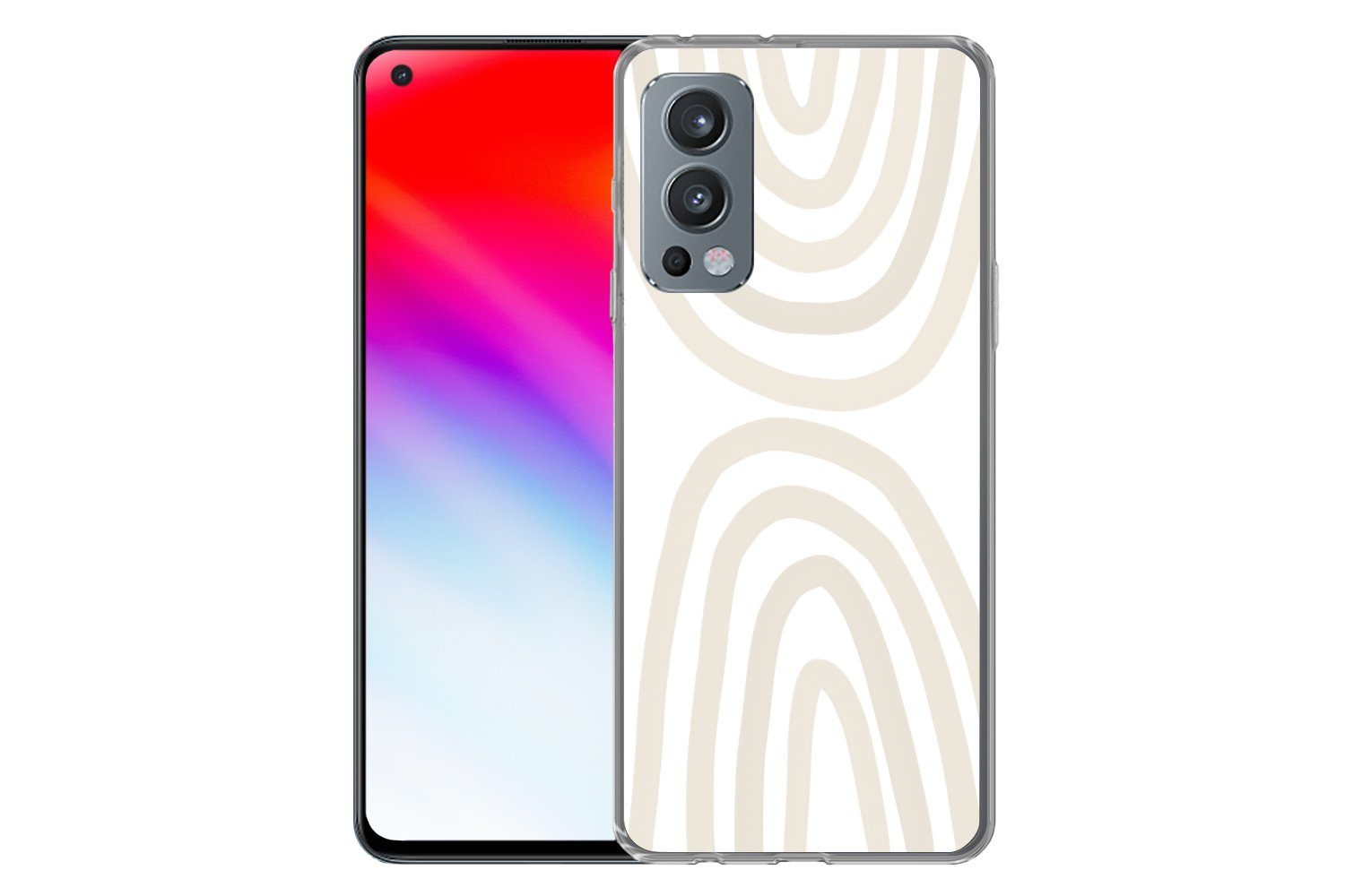MuchoWow Handyhülle für OnePlus Nord 2 5G Regenbogen - Pastell - Design - Abstrakt, Phone Case, Silikon, Schutzhülle Dünn