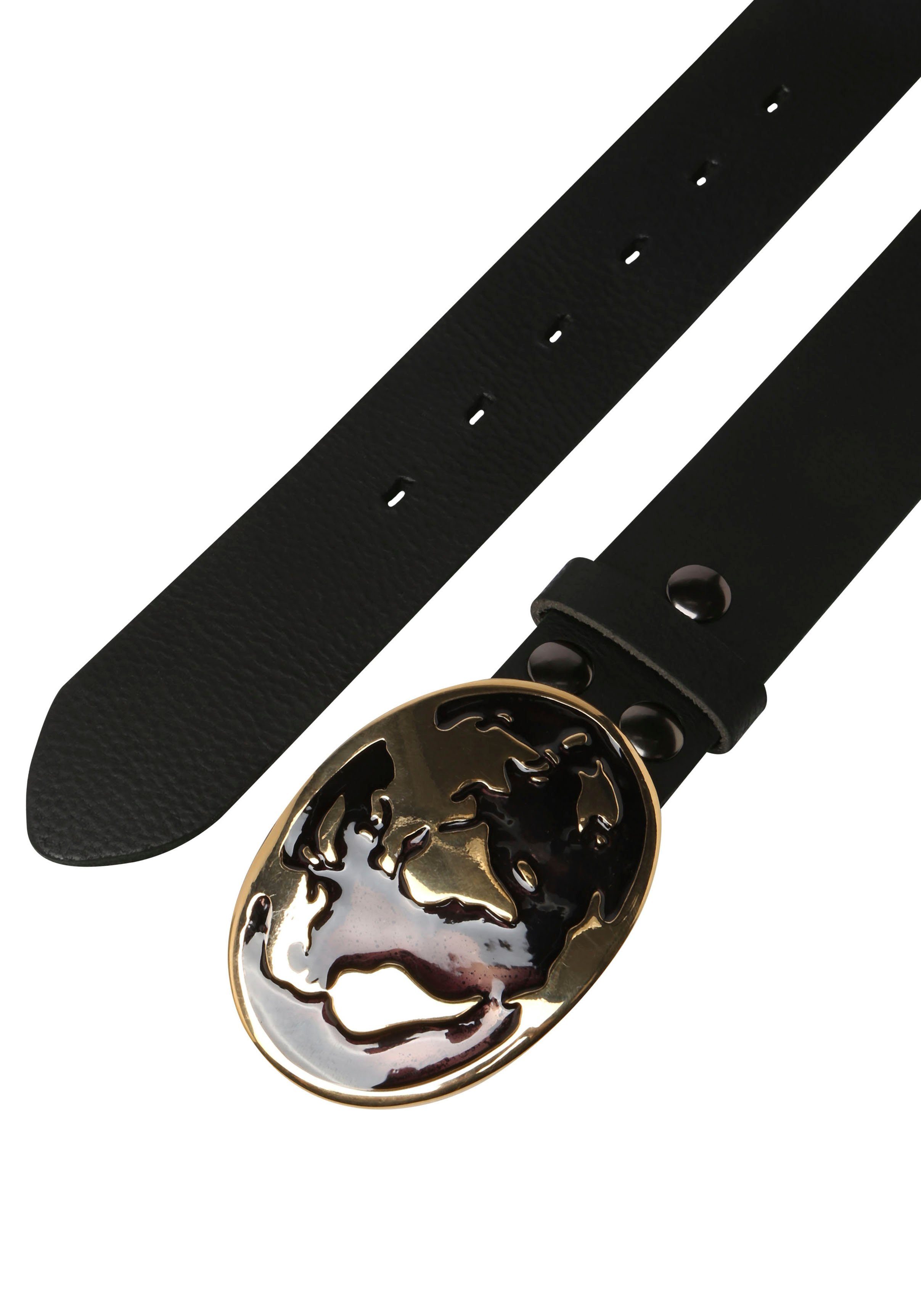 Rettungsring Gürtel Ledergürtel mit austauschbarer Schließe »Welt Schwarz G günstig online kaufen