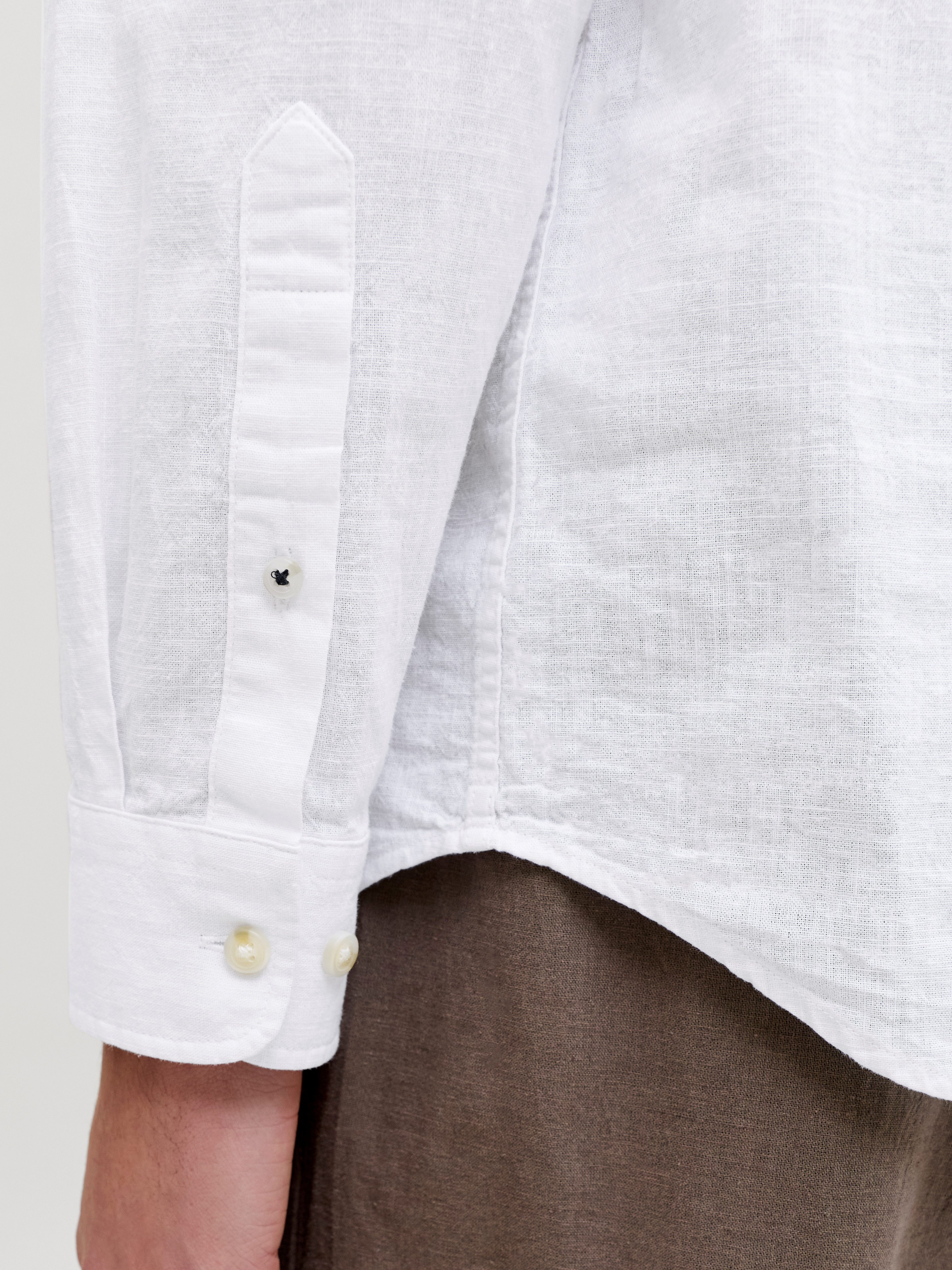 Jack & Jones Langarmhemd JJESUMMER LINEN BLEND BAND SHIRT L/S SN Baumwollmischung, regular fit
