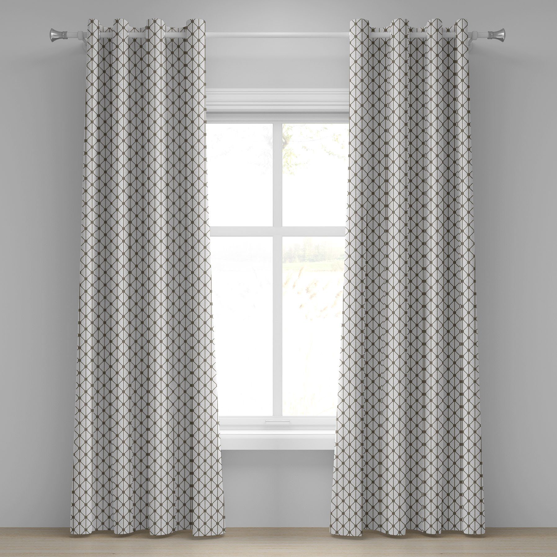 Gardine Dekorative 2-Panel-Fenstervorhänge für Schlafzimmer Wohnzimmer, Abakuhaus, Modern Geometrische Diamant-Formen