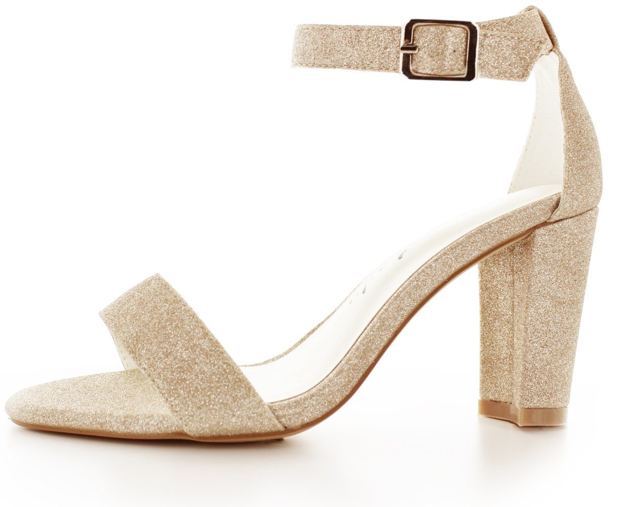 White Lady 861 champagner Glitter Sandalette
