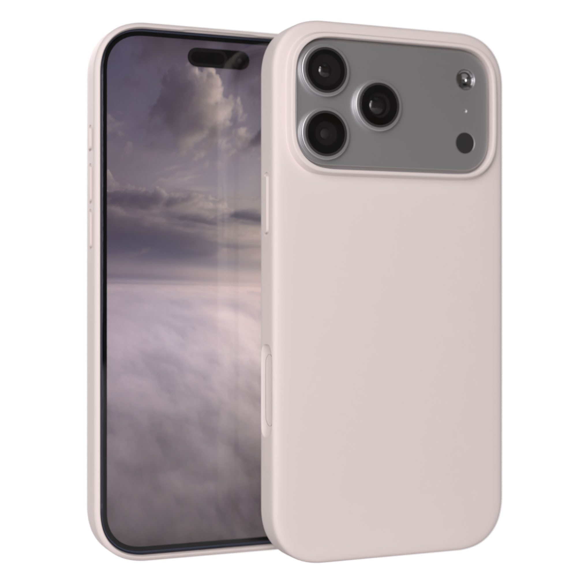 EAZY CASE Handyhülle für Apple iPhone 17 Pro Max Hülle Silikon 6,9 Zoll, Silikon Schutzhülle mit Kameraschutz kratzfest Cover Rosabraun