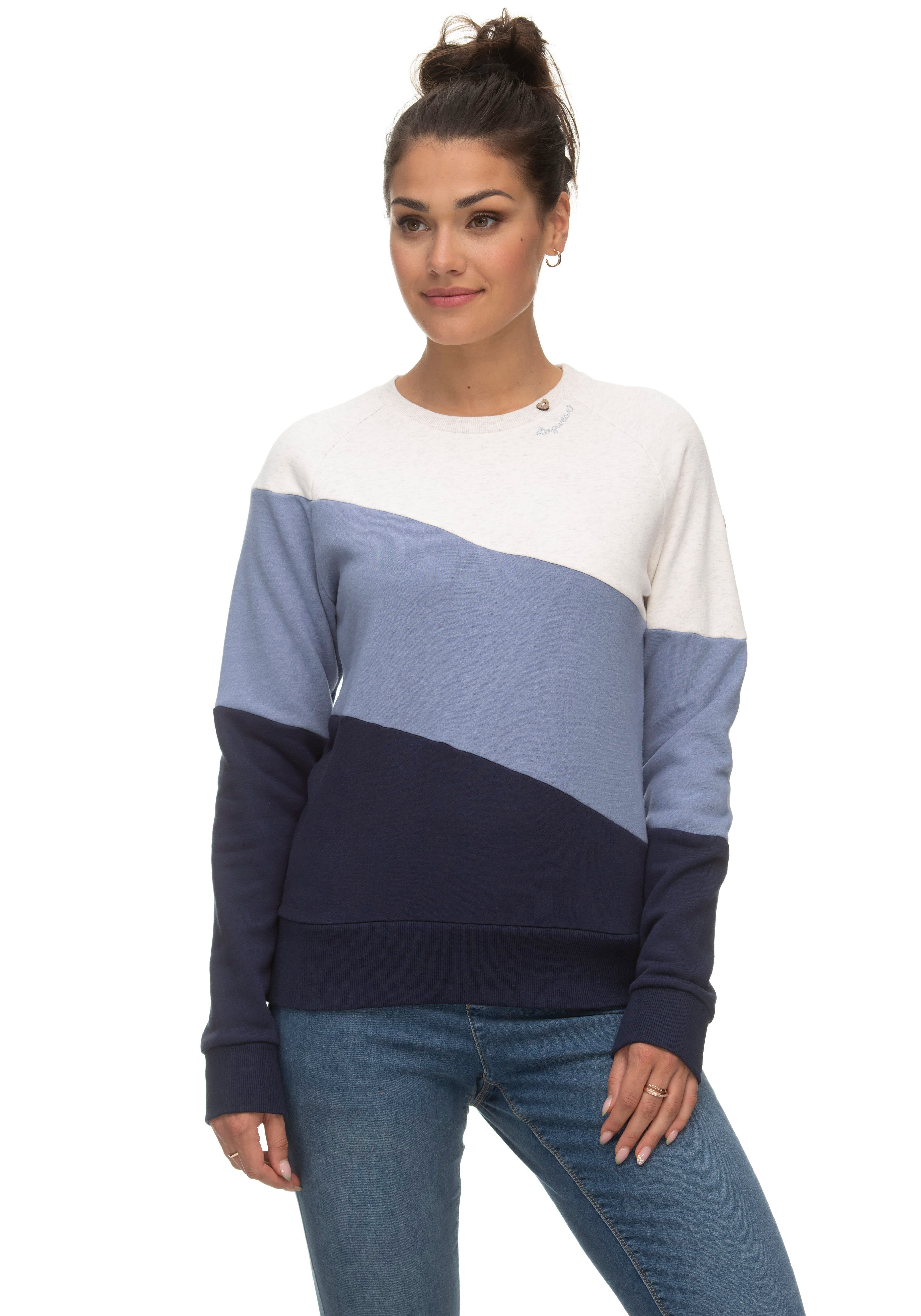 Ragwear Sweater JOHANKA BLOCK Crew Neck im Color-Blocking Design