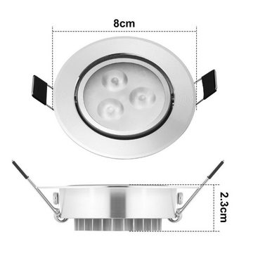 WILGOON Einbauleuchte 10er LED Set Einbauleuchten Ultra Flach LED Spots, Einbaustrahler, LED fest integriert, Warmweiße, Kaltweiße, Deckenstrahler Einbauspot