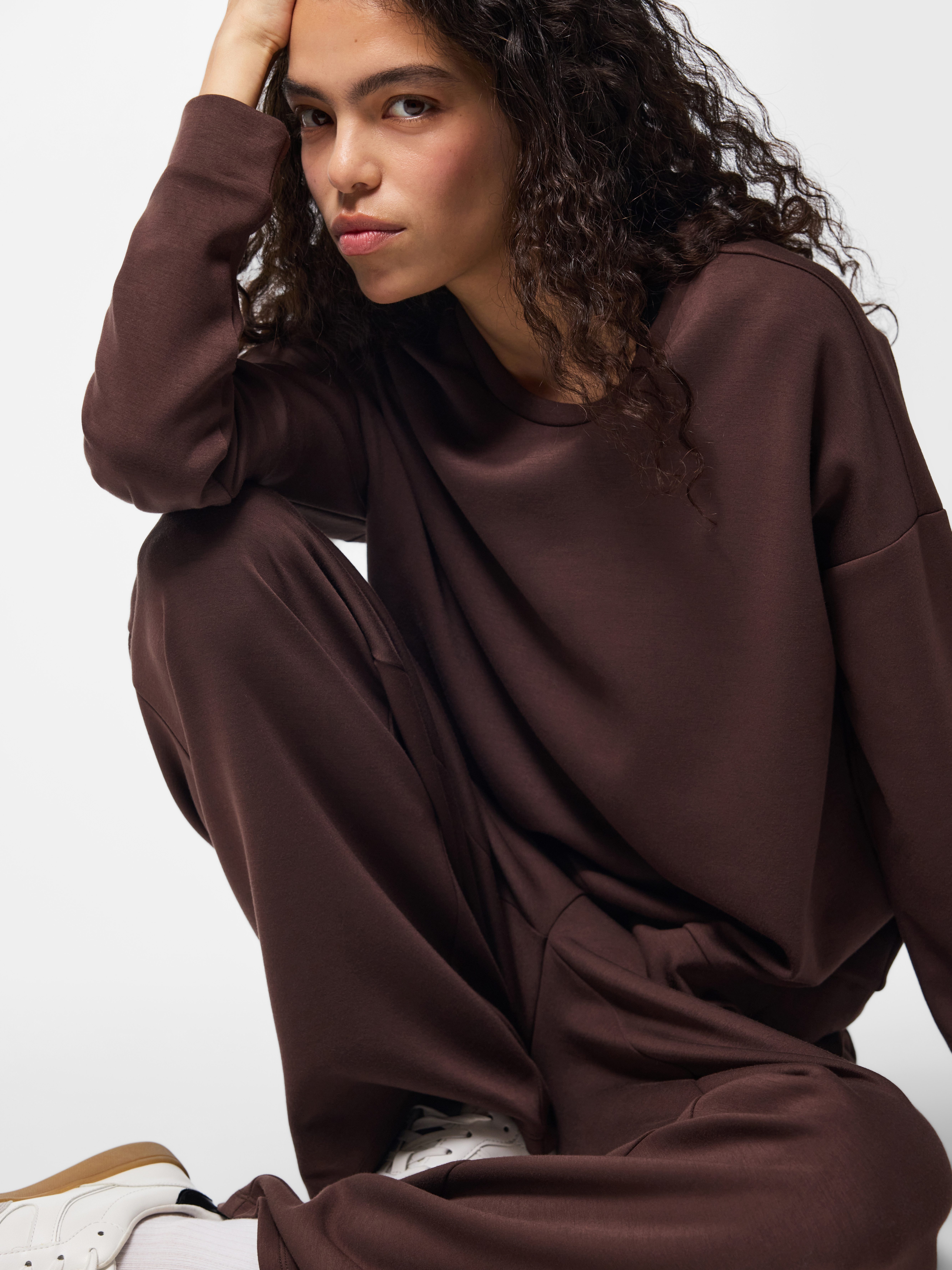 pieces Langarmshirt PCMICHELLE SCUBA LS TOP SWT NOOS BC Materialmix
