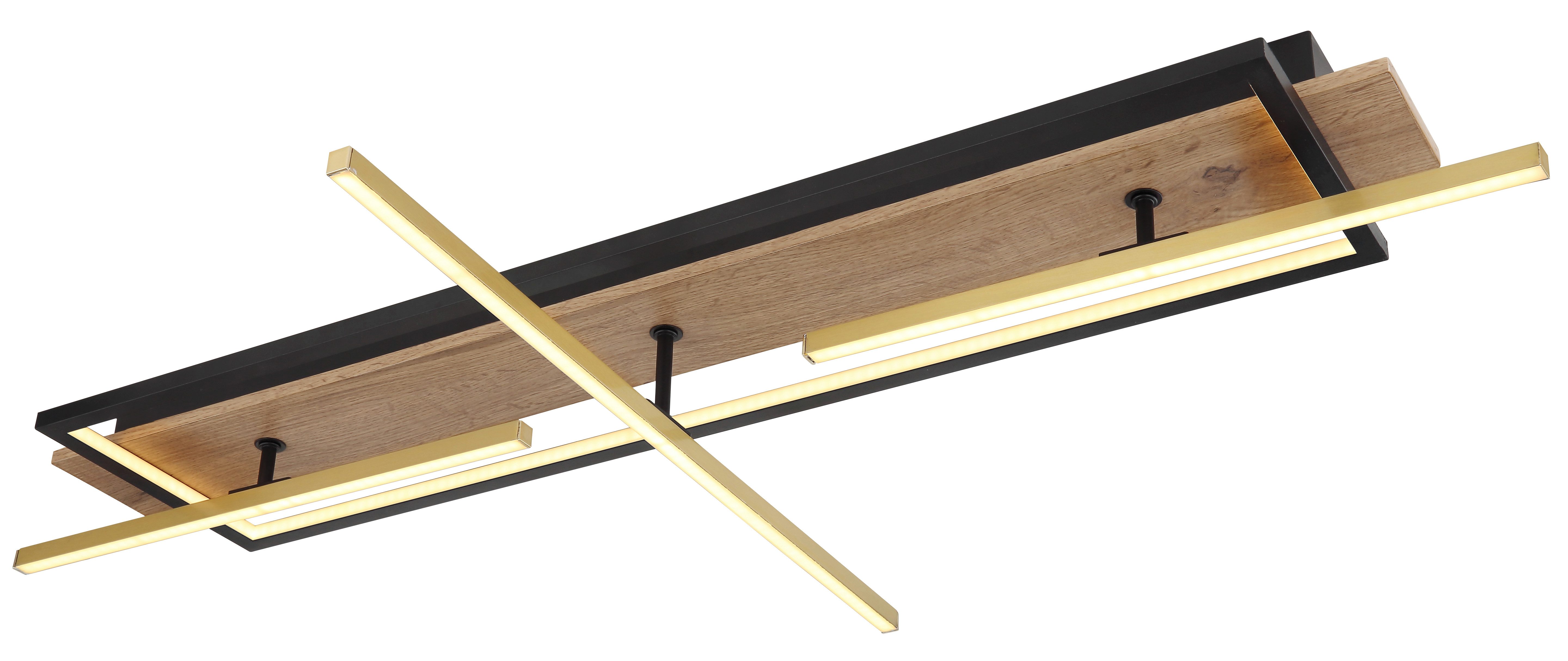 GLOBO LIGHTING LED Deckenleuchte BEATRIX, LED fest integriert, Warmweiß, Deckenlampe/Wohnzimmer/Schlafzimmer/modern/Holz