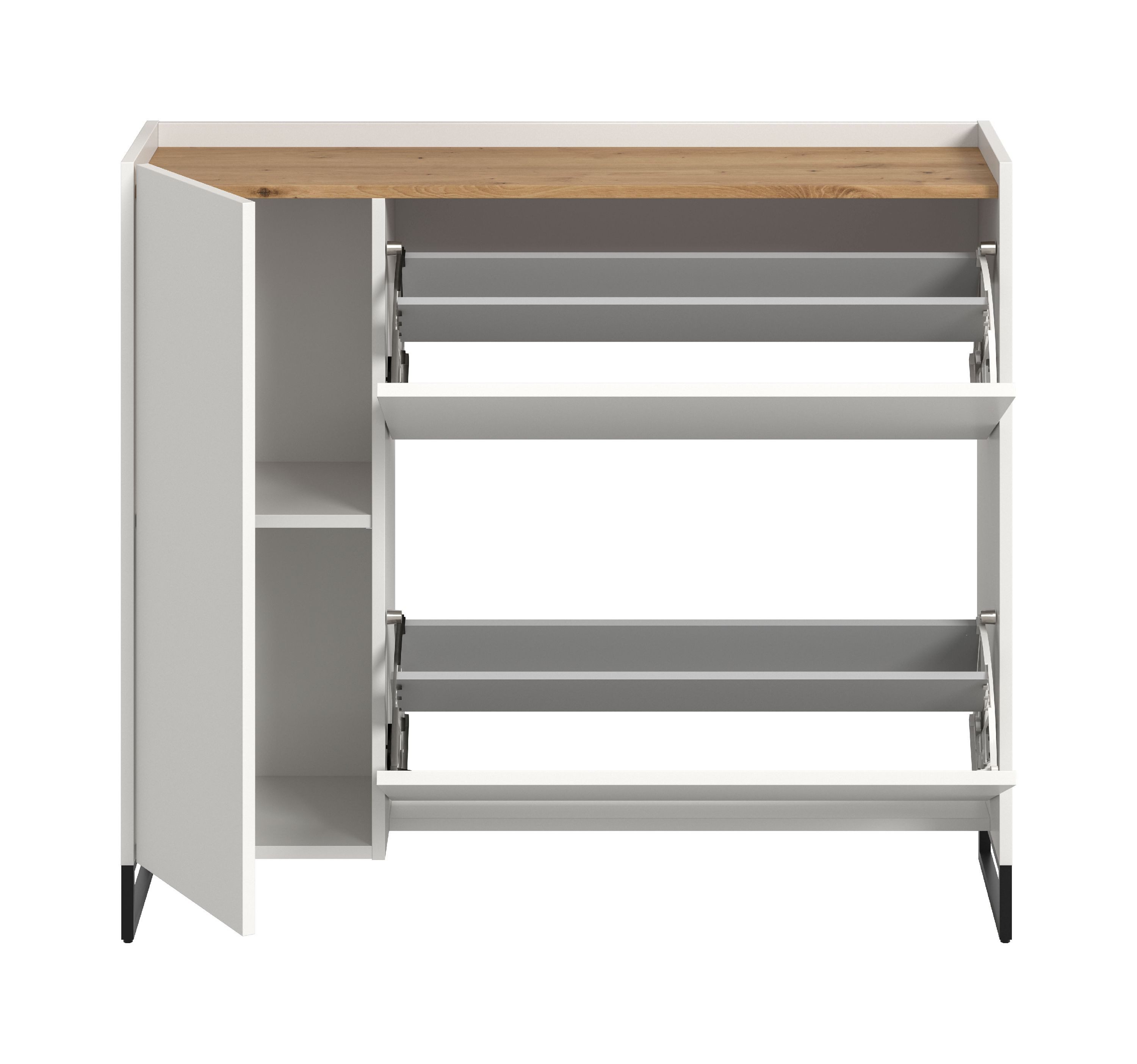 xonox.home Schuhkommode, weiß Nachbildung Melamin beschichtet modern 97x110x32 cm