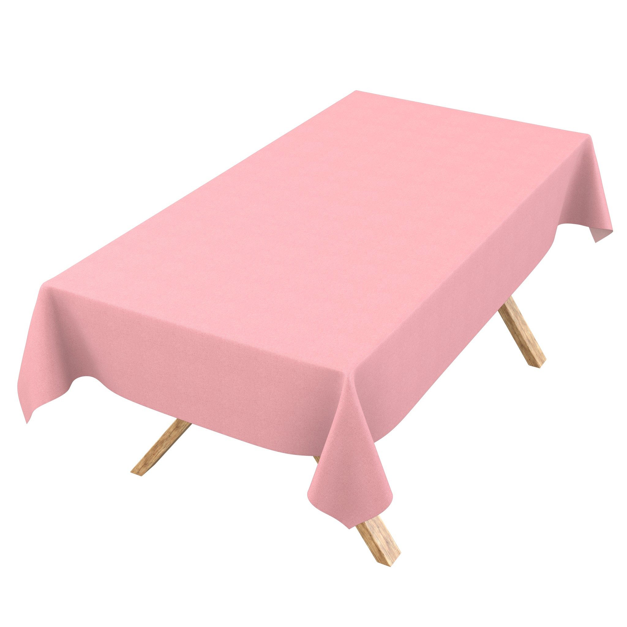 ANRO Tischdecke DanceDirty abwaschbar Leinenoptik wetterfest Falschuni Modern (Einzelstück 1-tlg, eine Tischdecke), Stofftischdecke schmutzabweisend 100x140cm Uni Altrosa