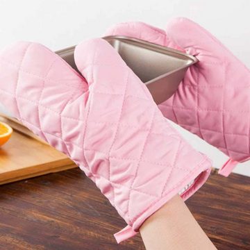 KIKI Topflappen Ofenhandschuhe, Hitzebeständig Ofenhandschuhe Verdickte 1 Paar (rosa), (1-tlg)