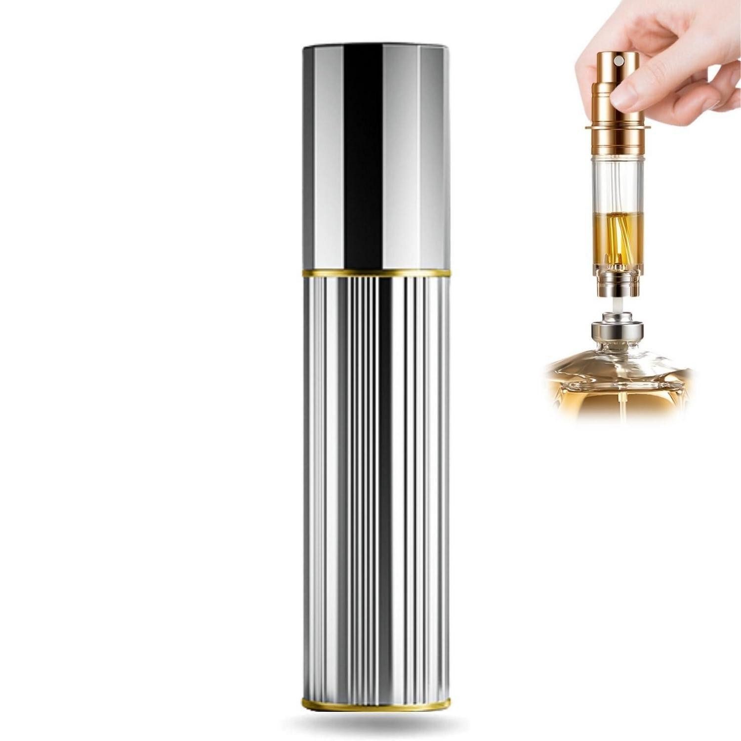 LuxusKollektion Parfümzerstäuber Parfümzerstäuber 10ml Silber Nachfüllbar