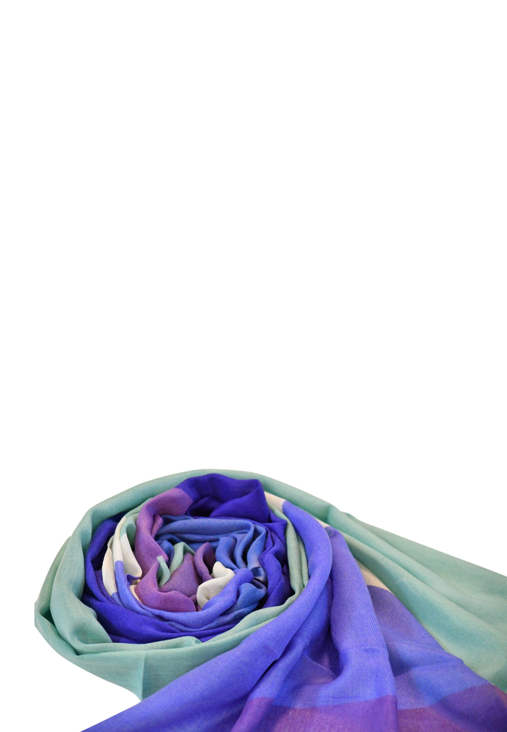 Muster1 unverwechselbar lebendige Abstrakte Brillanz, Farbtöne, Chilli Enthüllter Schal Pracht, Blue abstrakter mit Premium-Wollschal