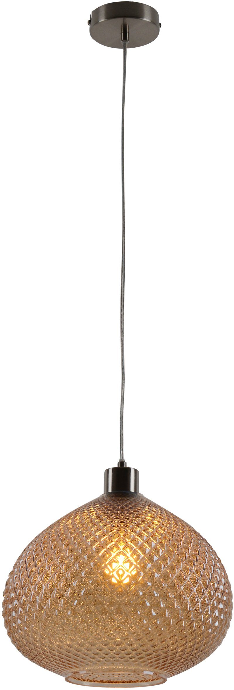 näve Pendelleuchte Surrat, Leuchtmittel 130cm, E27 Leuchtmittel, getönt Farbe:braun max. 40W, wechselbar, 90cm, Pendellänge: ohne Gesamthöhe