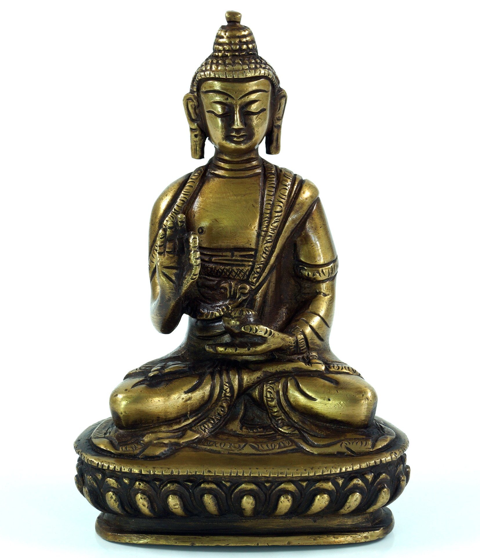 Guru-Shop Buddhafigur Buddha Mudra cm aus Messing -.. 14 Abhaya Modell Statue 1