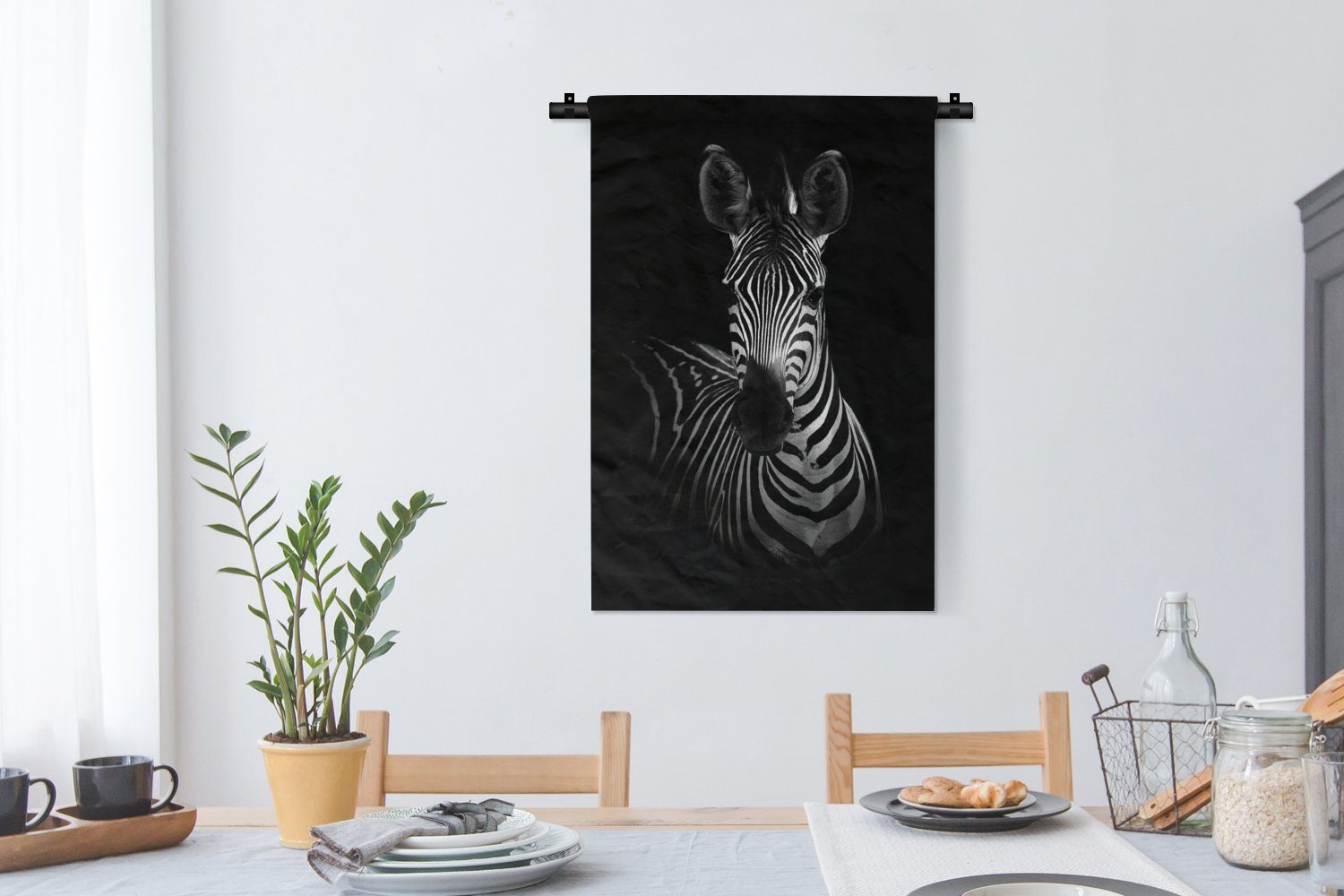 MuchoWow Wanddekoobjekt Zebra - Schlafzimmer, - Schwarz, Tiere für - Kleid, Kinderzimmer Wandbehang, Wanddeko Safari Wohnzimmer