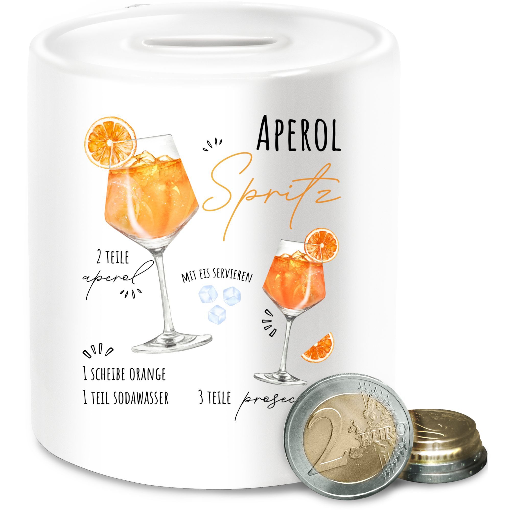 Shirtracer Spardose Aperol Spritz Rezept Lustig Geschenk Aperolfan Fanartikel, (1-tlg), Karneval & Fasching - Spardosen