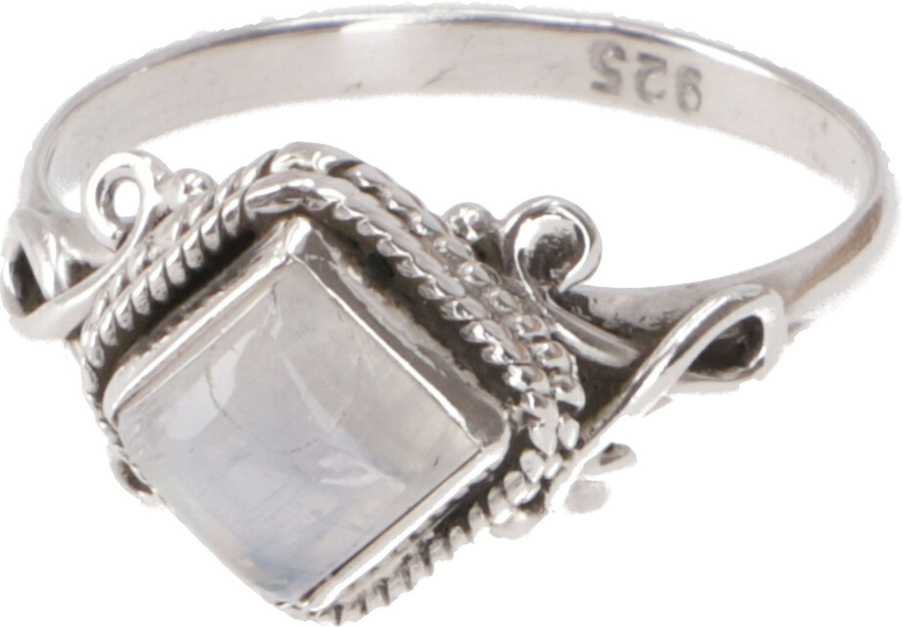 Guru-Shop Silberring Boho Silberring, filigraner Edelsteinring mit..