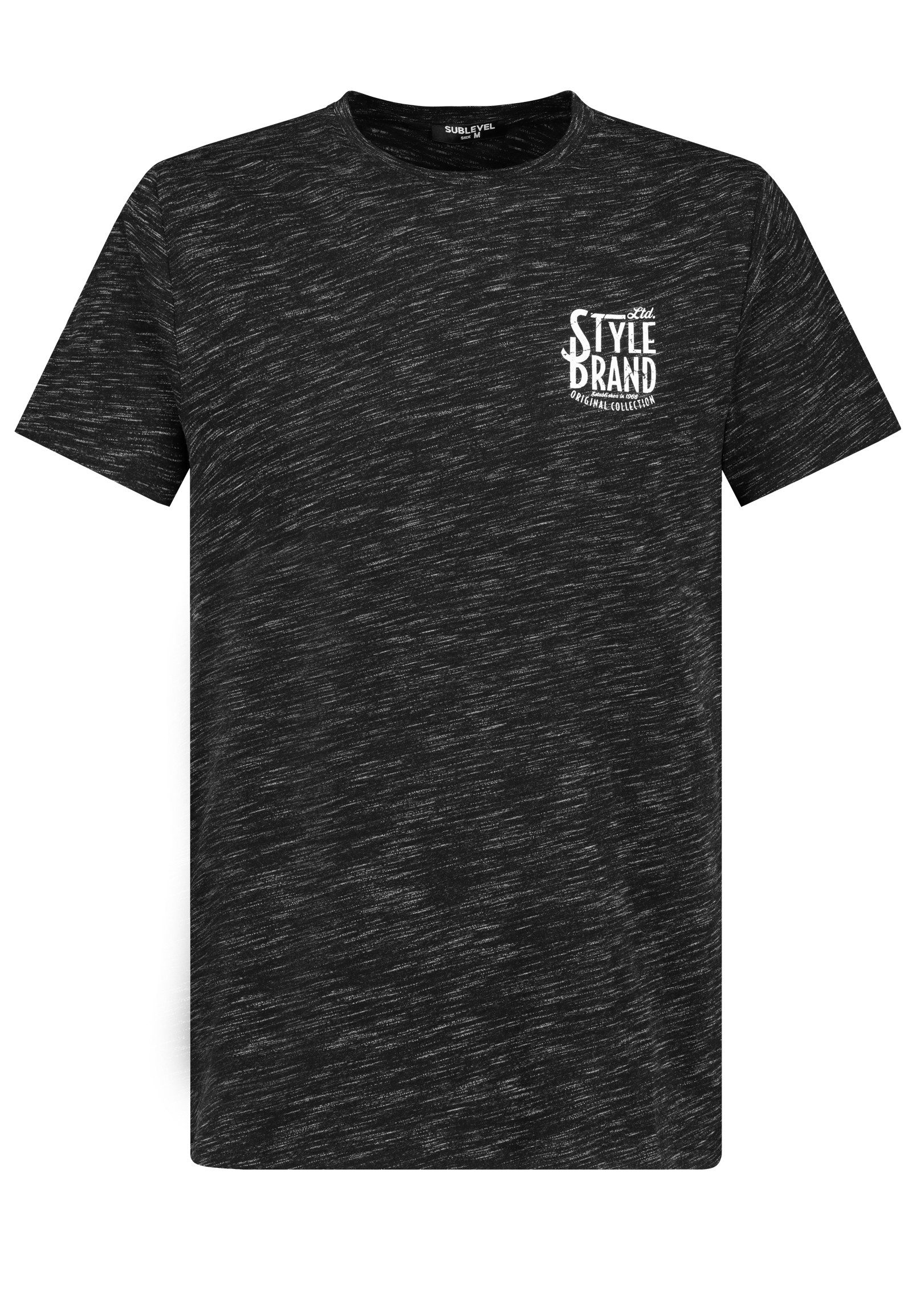 SUBLEVEL T-Shirt Urbanes Design mit Logo auf Brust und Melange HAKA Shirt