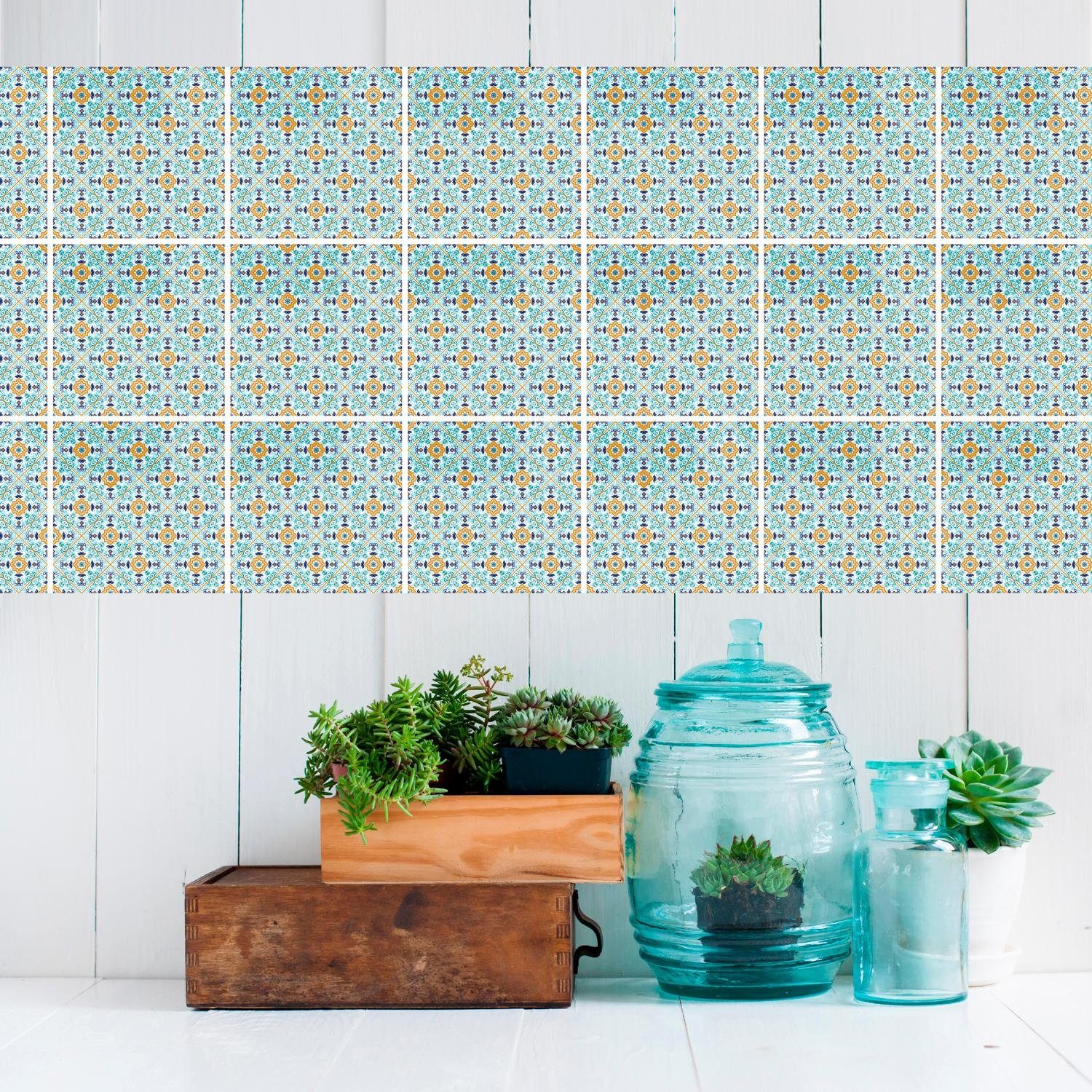 queence Fliesenaufkleber Symmetrie, Stickerfliesen, selbstklebend, Sticker, 12er Set