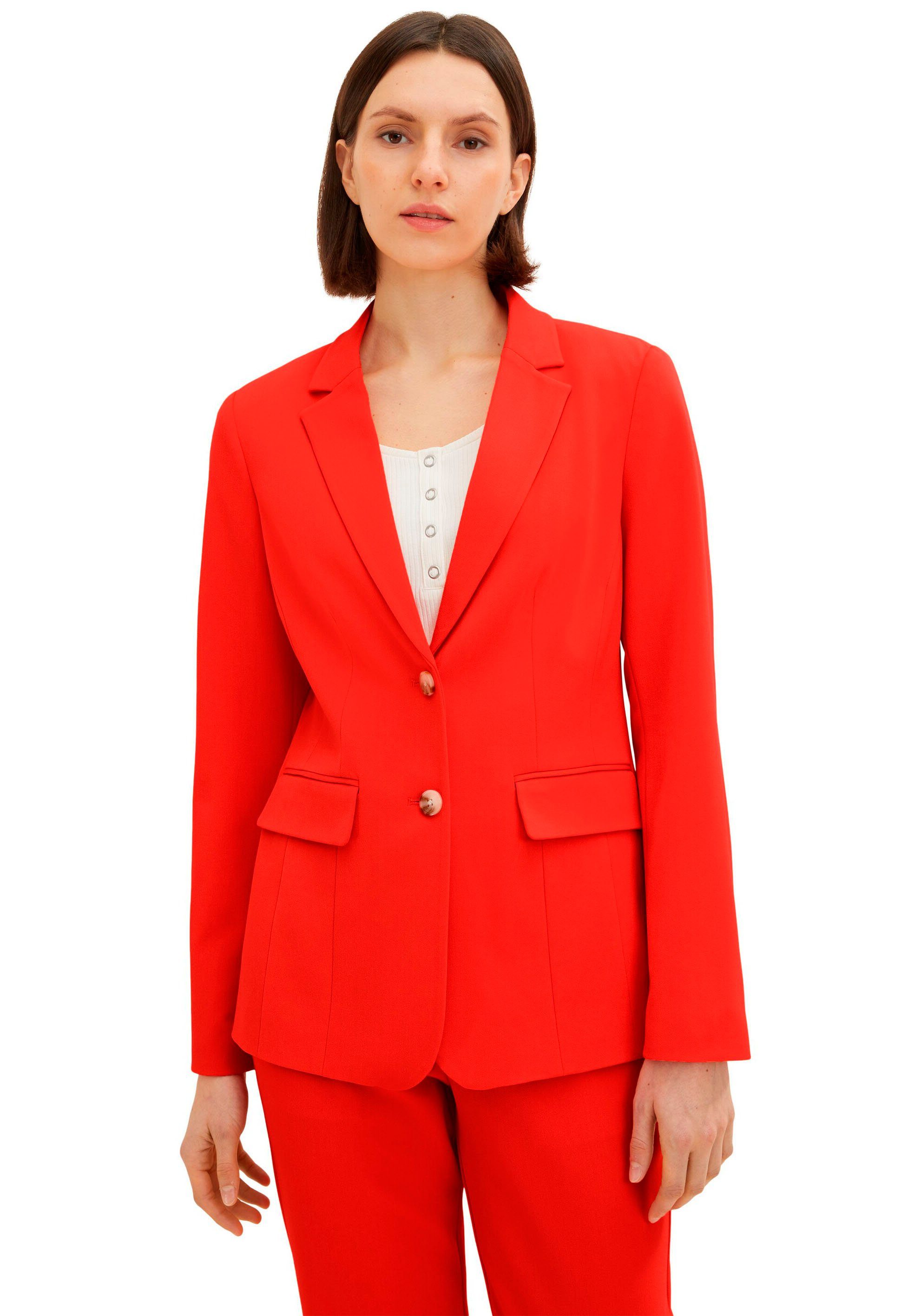 TOM TAILOR Longblazer im leicht taillierten Schnitt fever red