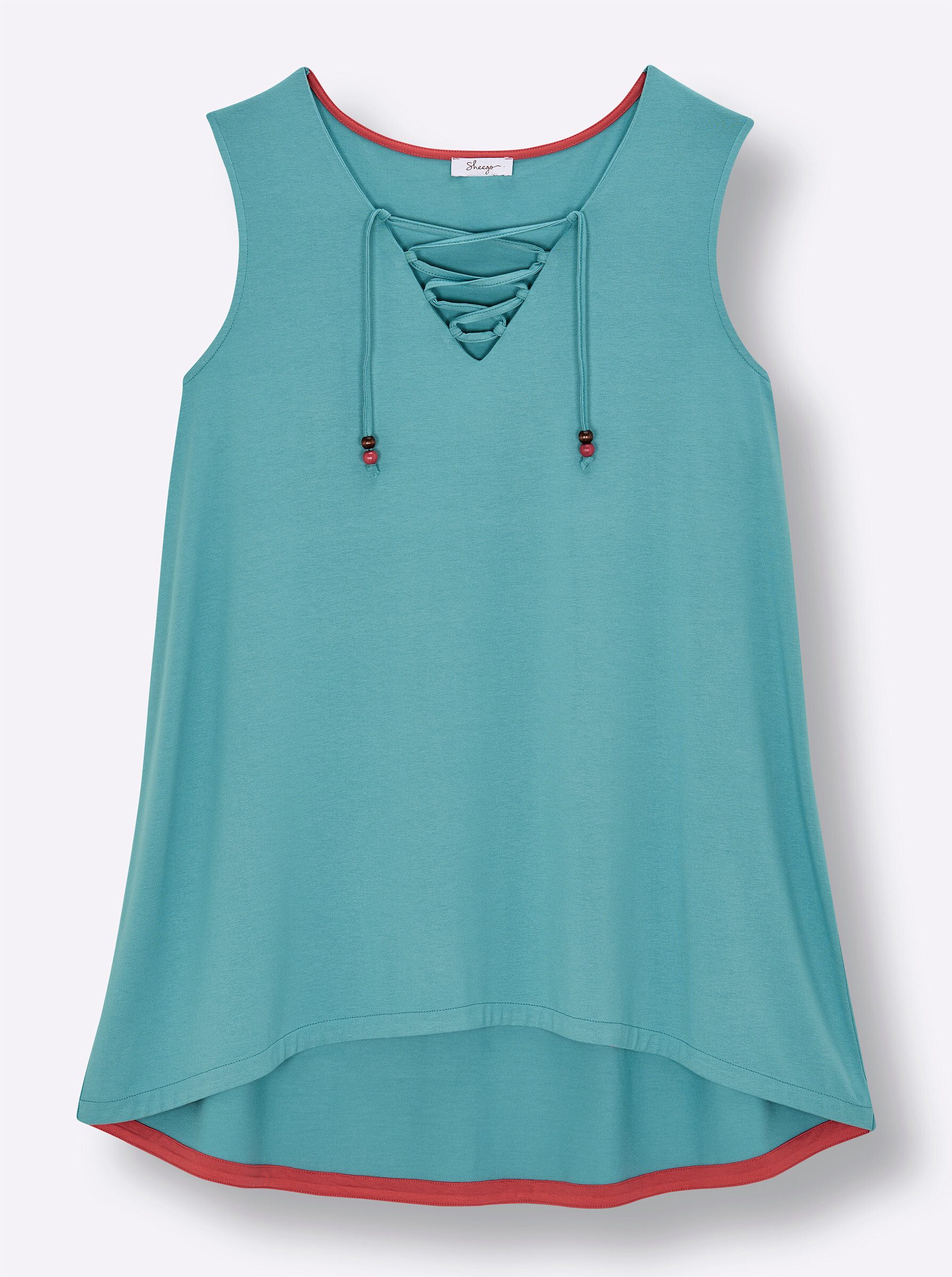 Sheego Shirttop Longtop Ärmellos