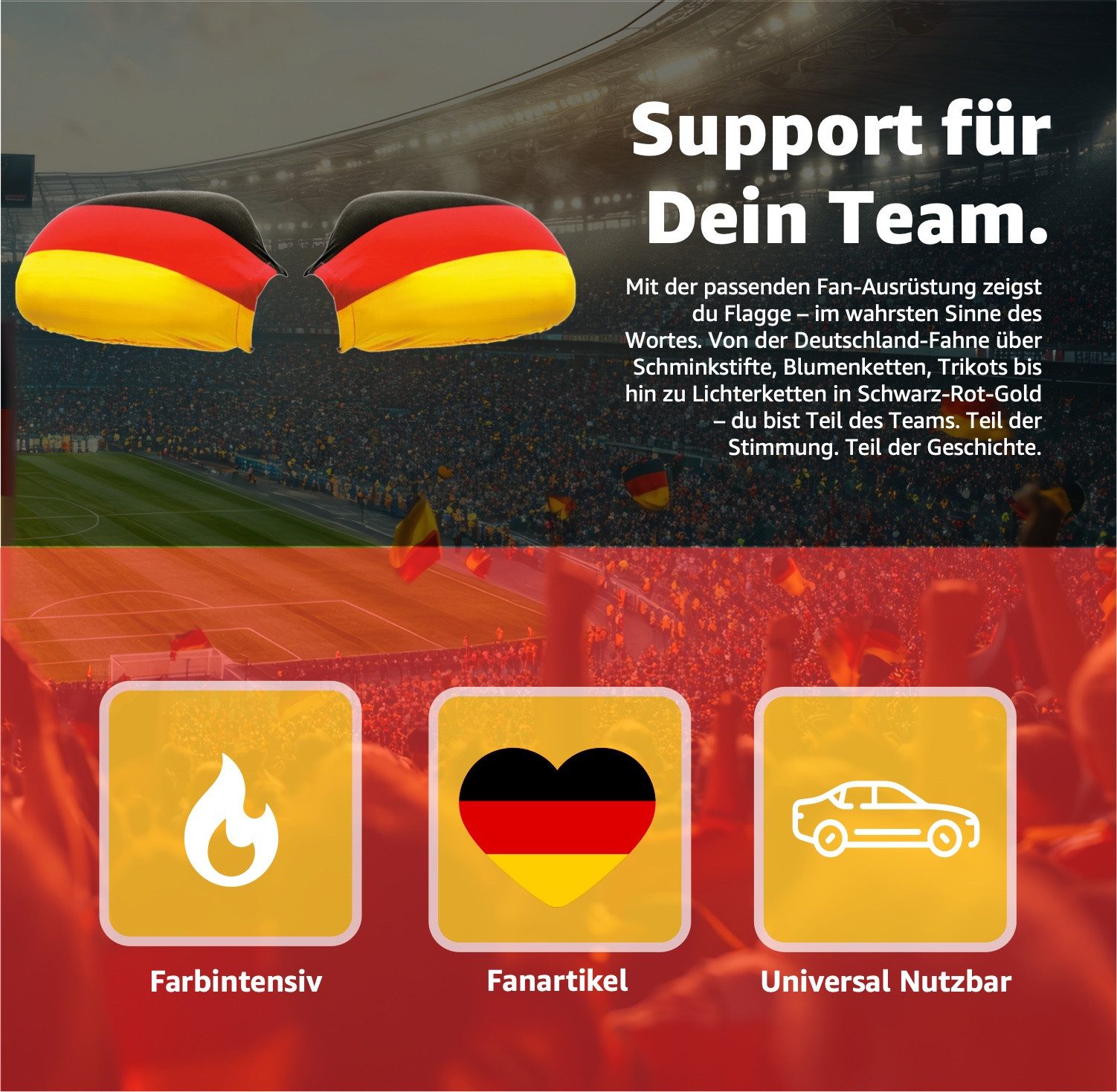 Dekotalent® Flagge 2er Spiegelüberzieher WM 2026 Fahne für Außenspiegel - Überzieher (2-St)