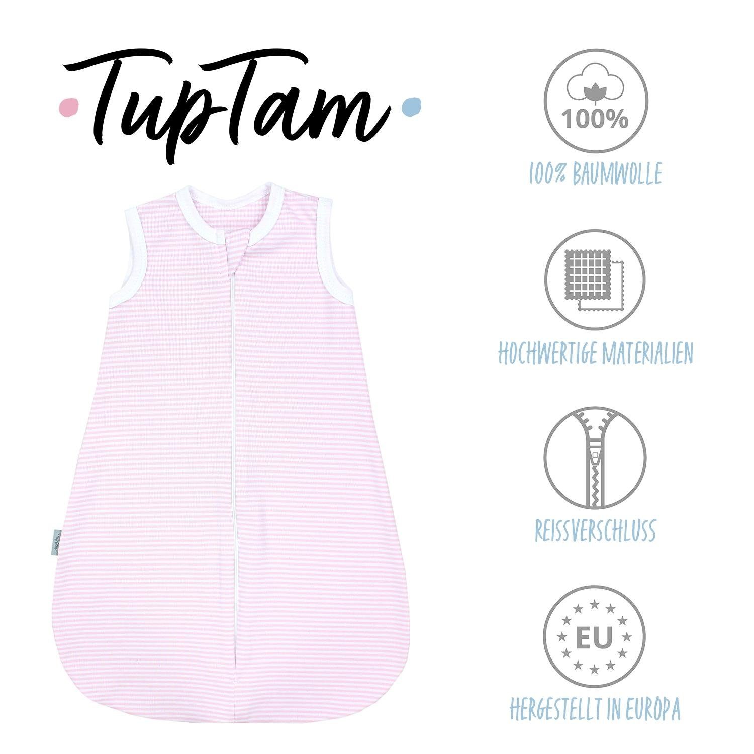 Sommerschlafsack TupTam Babyschlafsack Streifenmuster TOG zertifiziert 0.5 Rosa Unisex OEKO-TEX