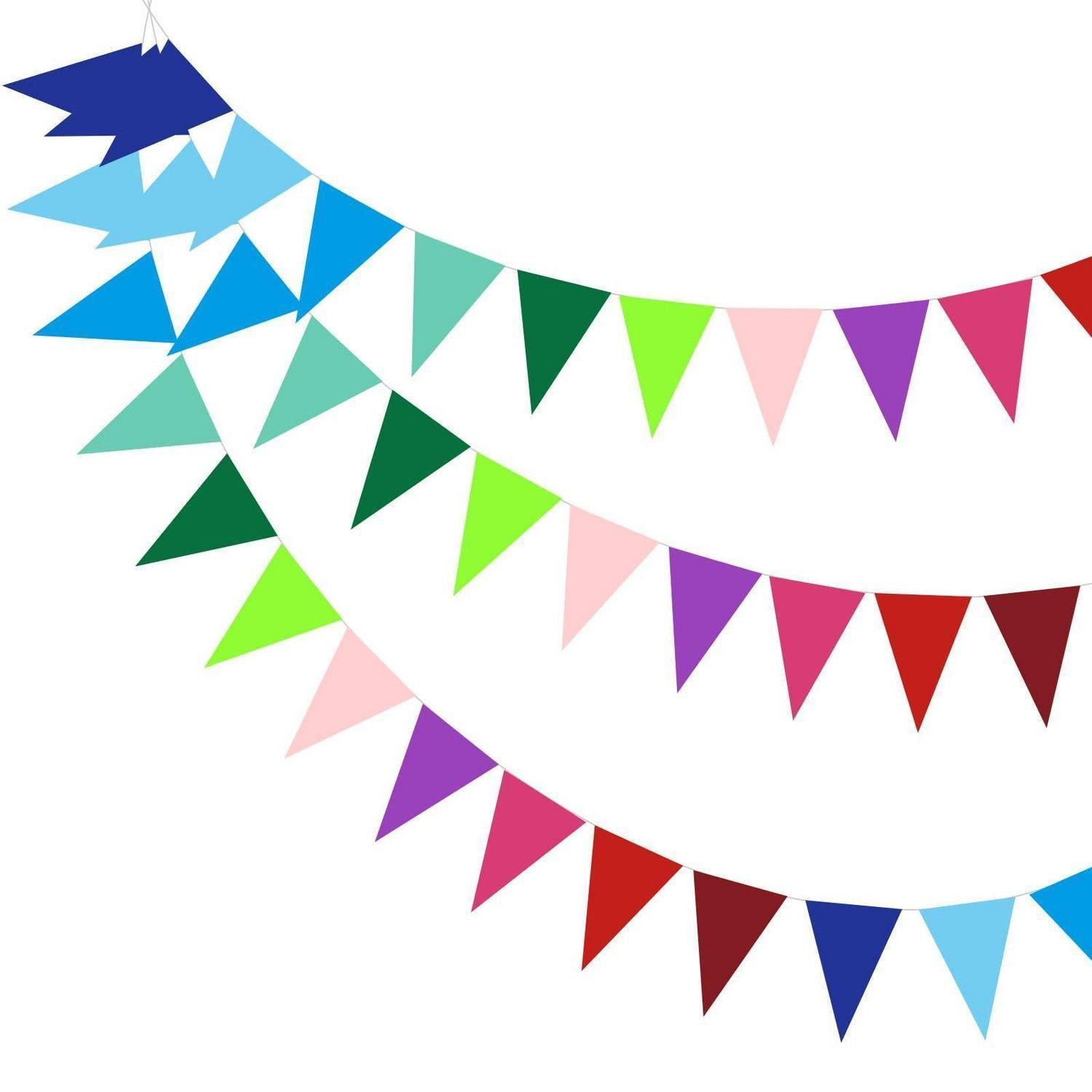 LuxusKollektion Wimpelkette Wimpelbanner Filz 49ft Bunt