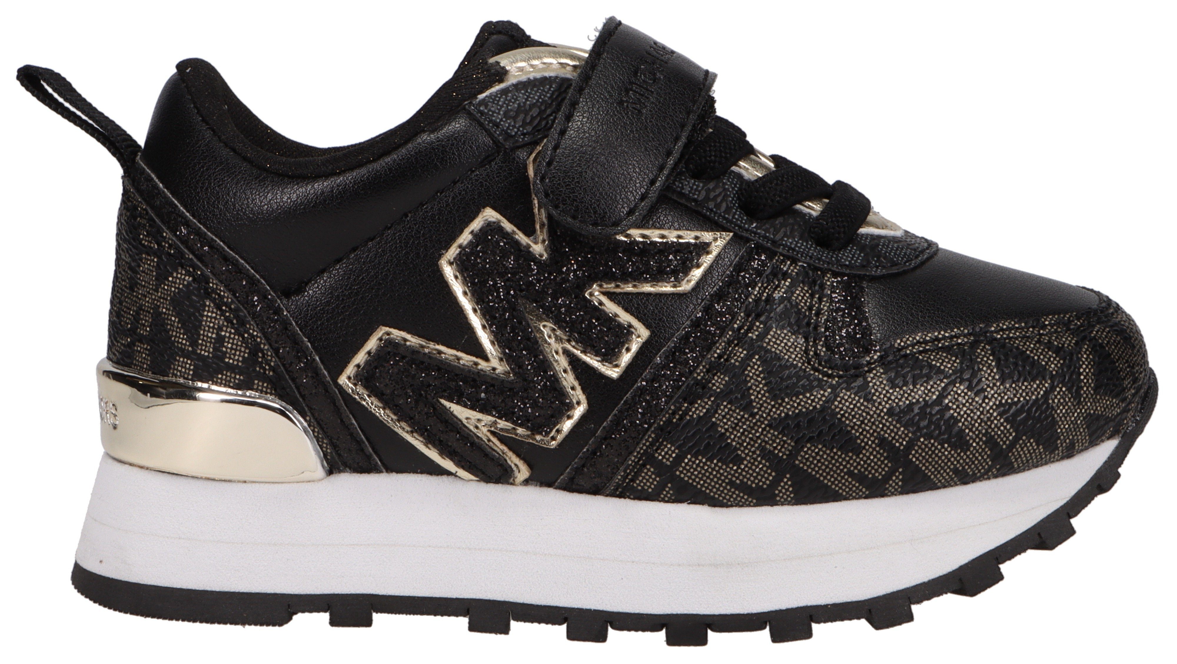 Sneaker KORS MICHAEL MK schwarz-goldfarben MIXED METALLIC mit BILLIE DASH Logoverzierungen KIDS