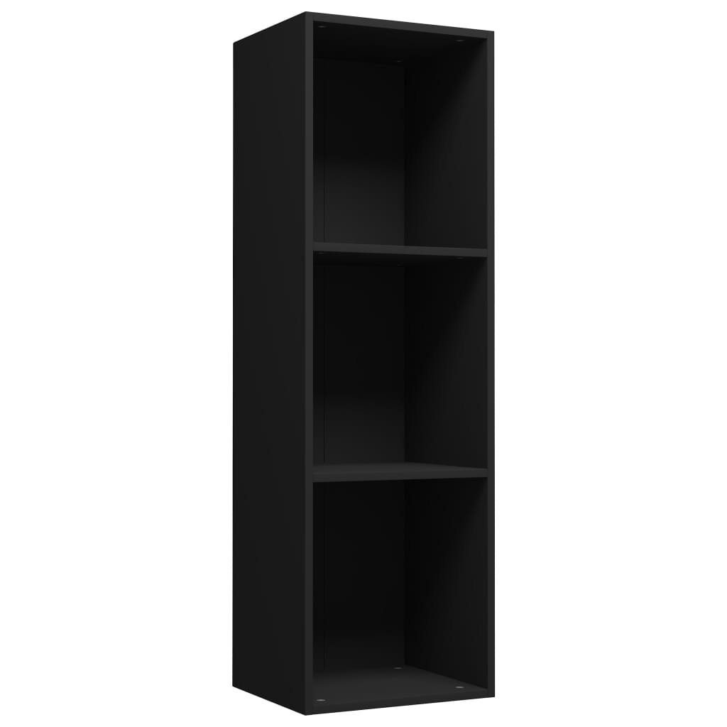 furnicato Bücherregal Bücherregal/TV-Schrank Schwarz 36x30x114 cm Holzwerkstoff, 1-tlg.