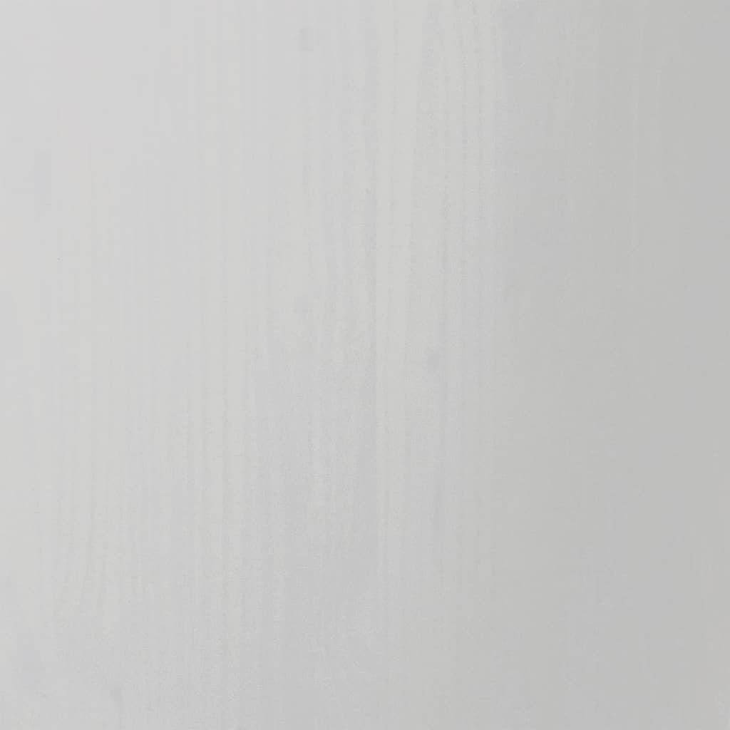 vidaXL Fächerschrank Rollschrank mit Schubladen MOSS (1-St) Kiefer Massivholz Weiß