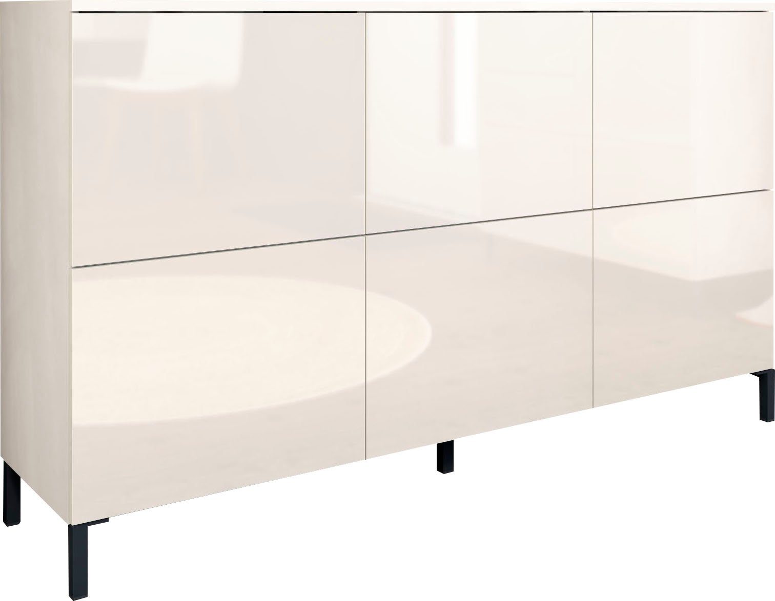 borchardt Möbel Kommode Haama, Sideboard mit Metallfüßen, Push-to-open-Technik, Breite 139 cm, Breite 139 cm