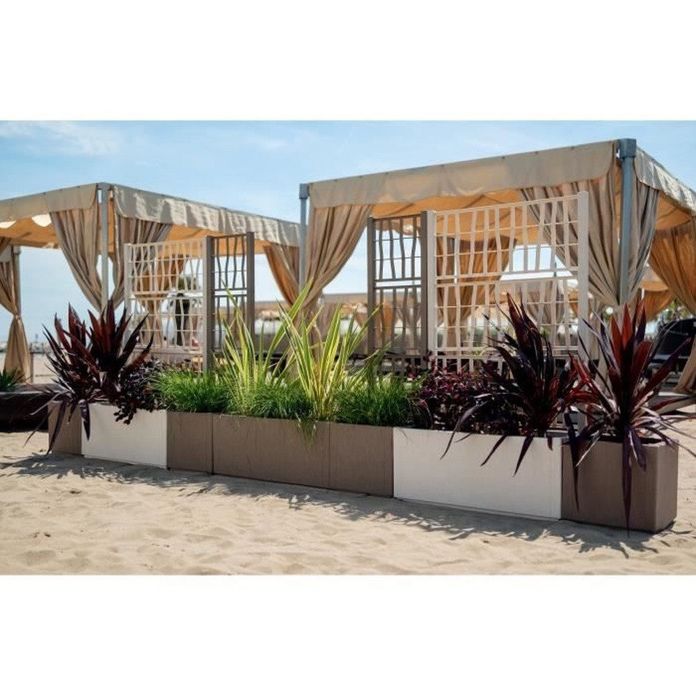 Stefanplast Balkonkasten Rechteckiger Blumenkasten Ethica, 80 cm, taupe