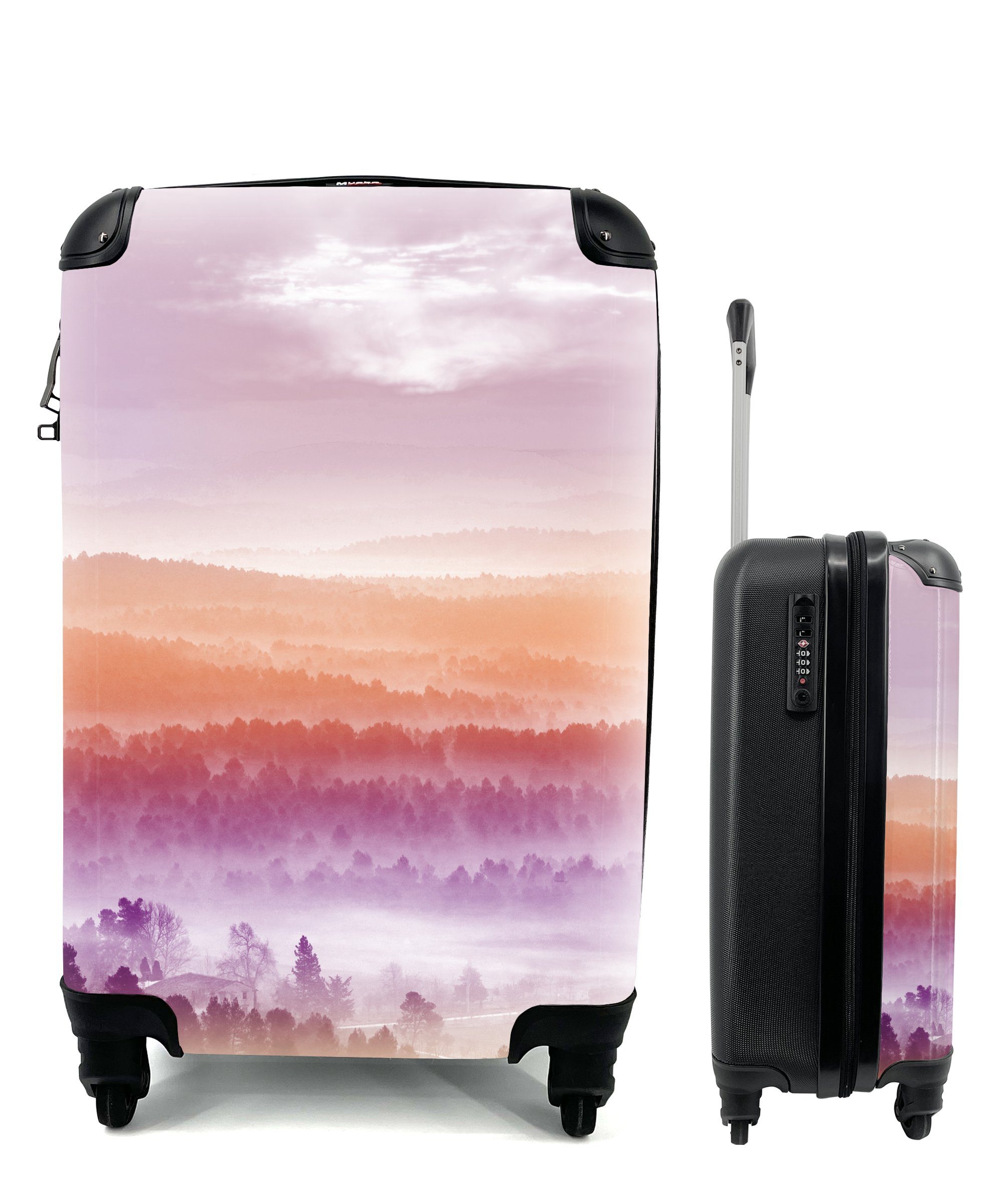 MuchoWow Handgepäckkoffer Natur im Reisetasche Trolley, 4 Reisekoffer Rollen, mit von Park Ferien, rollen, Handgepäck Spanien, für