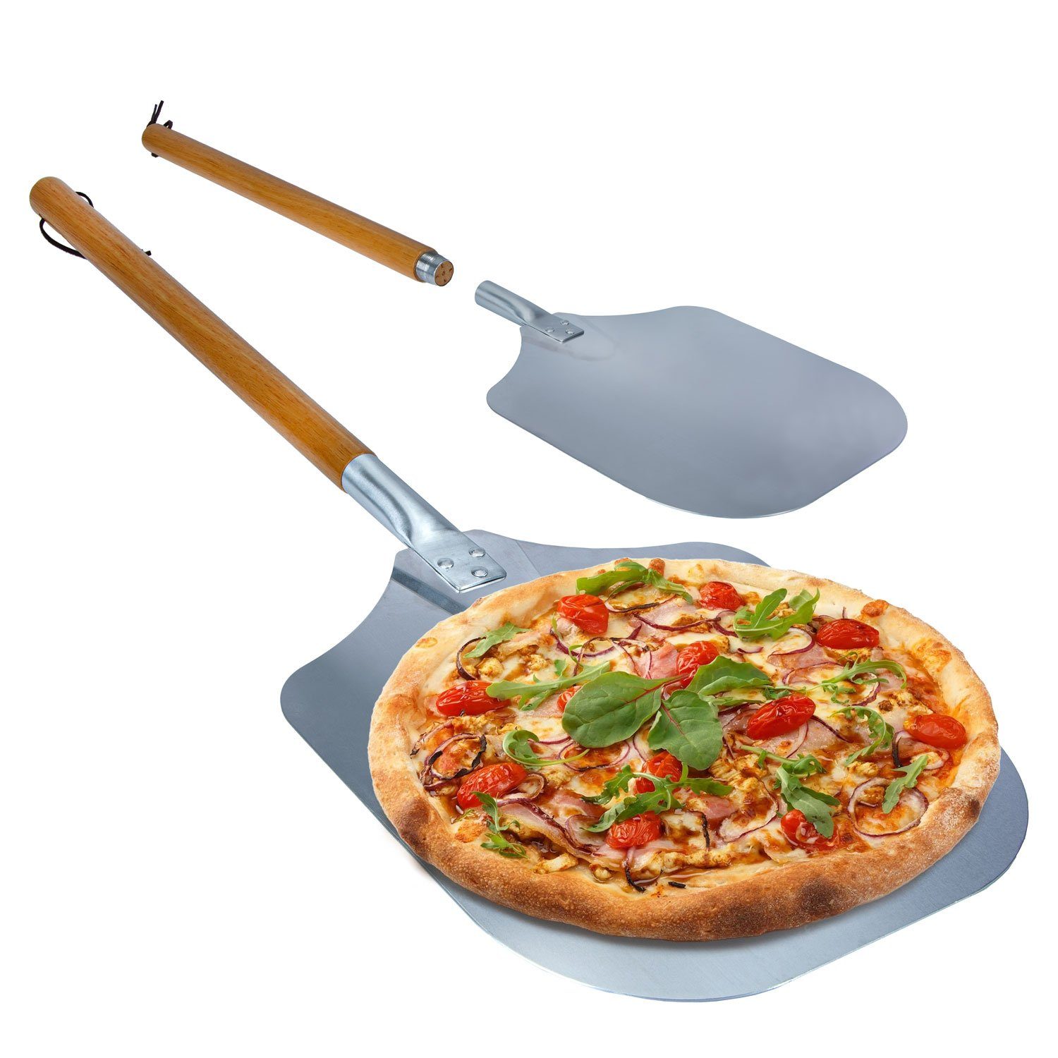 Dimono Pizzaschieber DIMONO Antihaft Pizzaschieber mit Holzgriff - Metall Pizzaheber, XXL