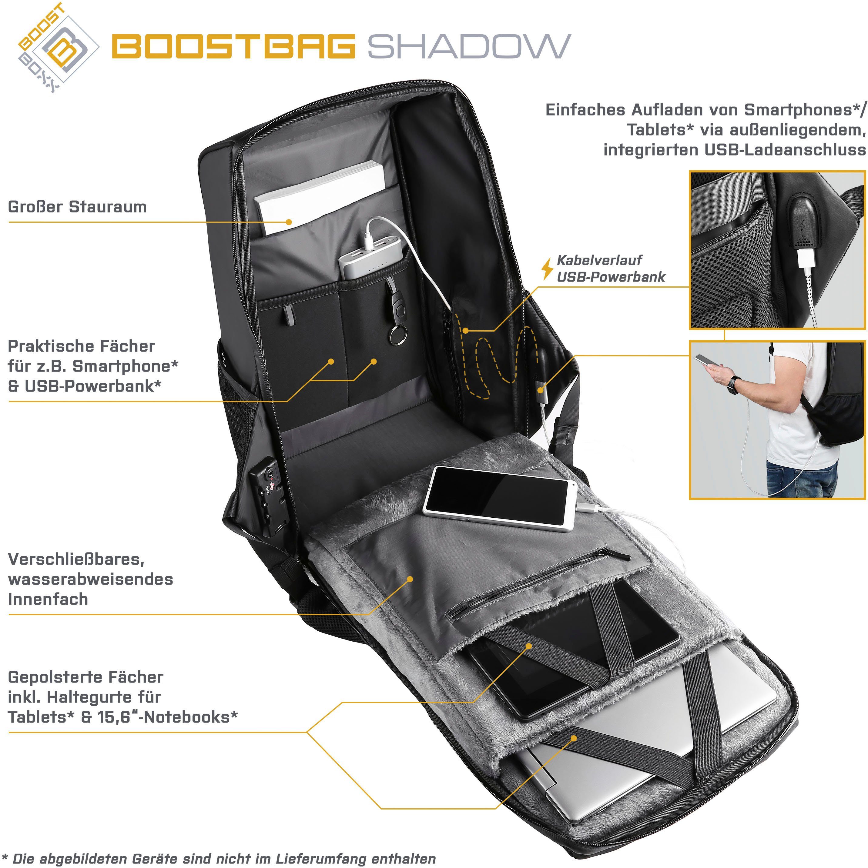 Notebookrucksack Boostbag Shadow BoostBoxx